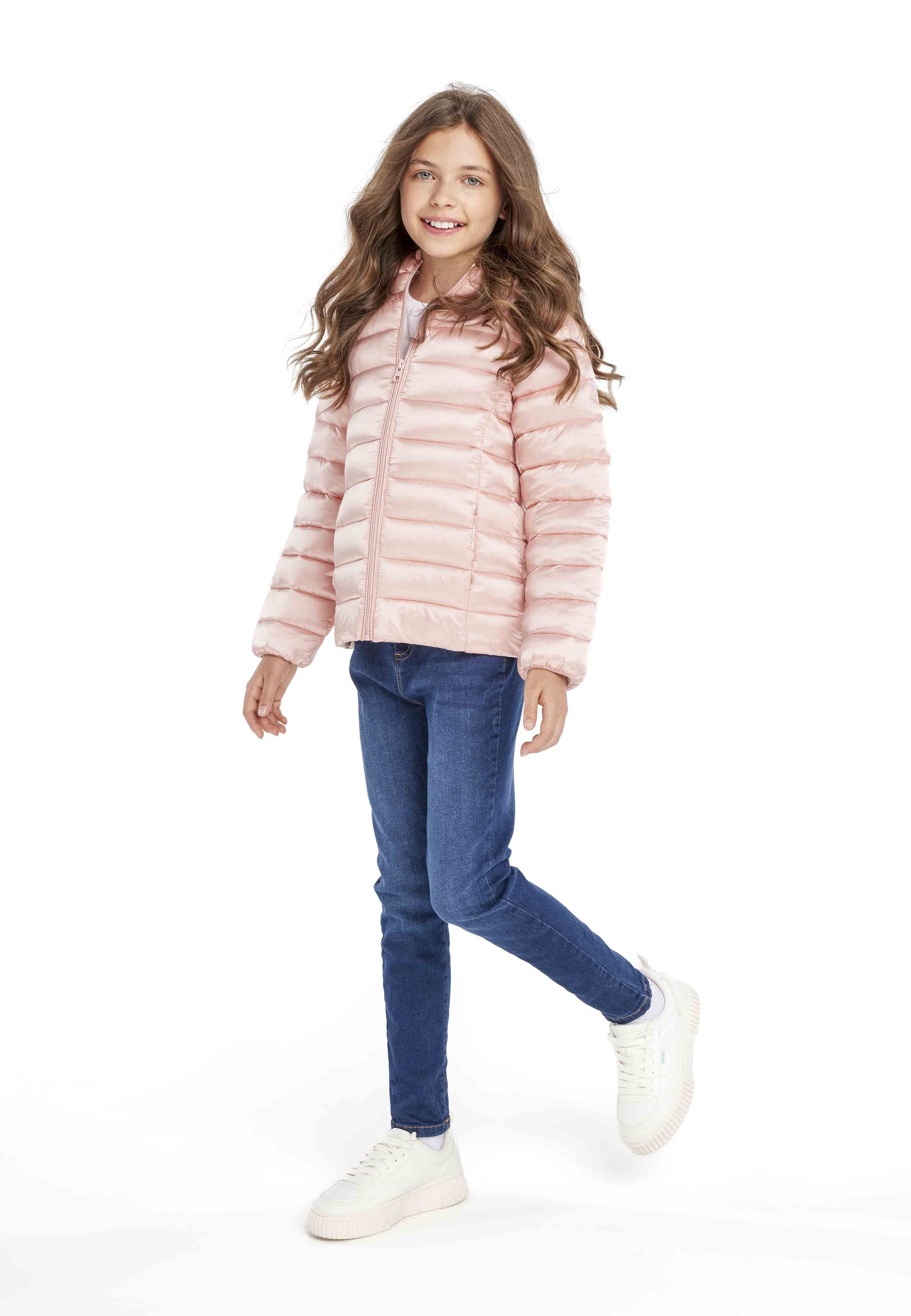 Girls Lightweight Pink Puffer Coat