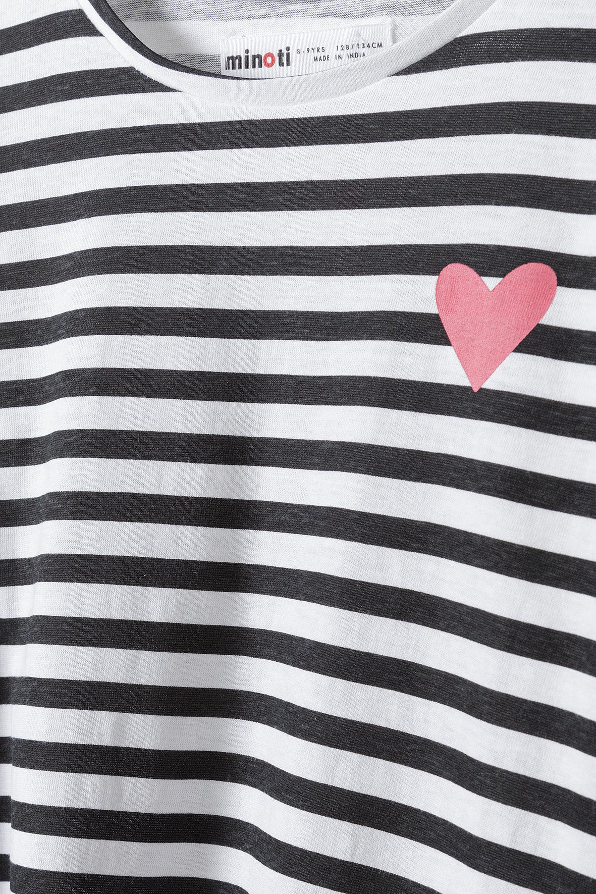 Girls Heart Printed Long Sleeve Stripes Dress