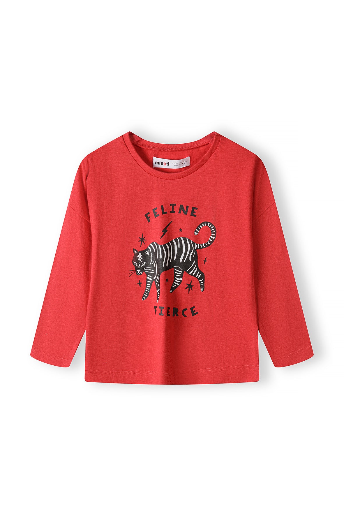 Girls Graphic Print Long Sleeved Red T-shirt
