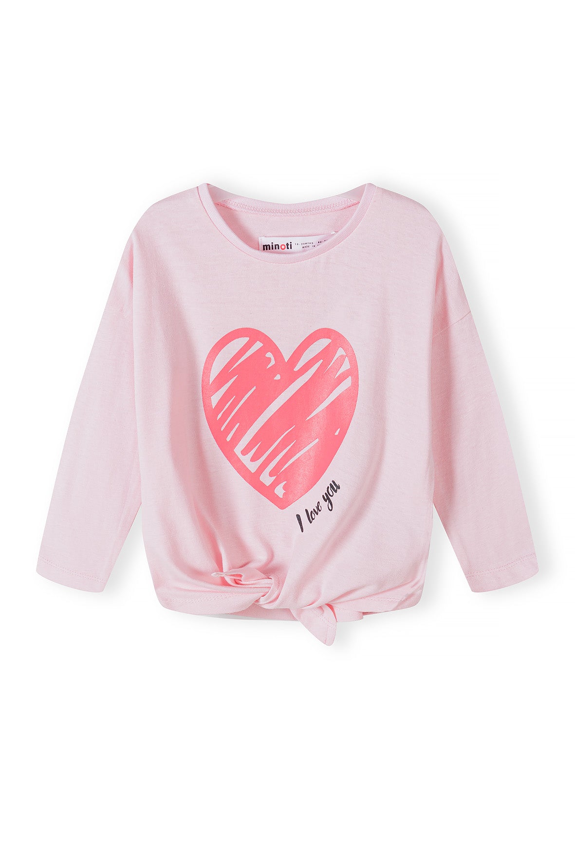 Girls Long Sleeved Knot Tie Pink T-shirt