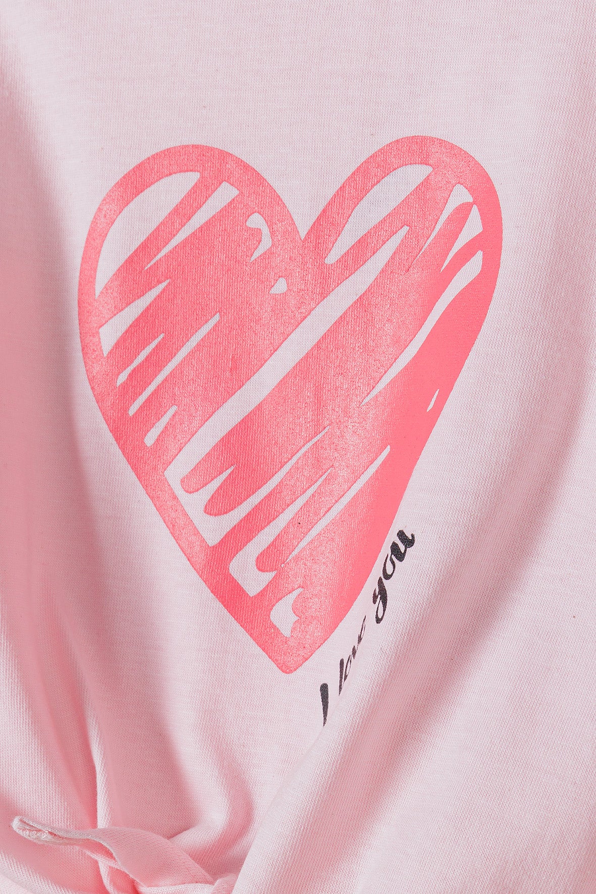 Girls Long Sleeved Knot Tie Pink T-shirt