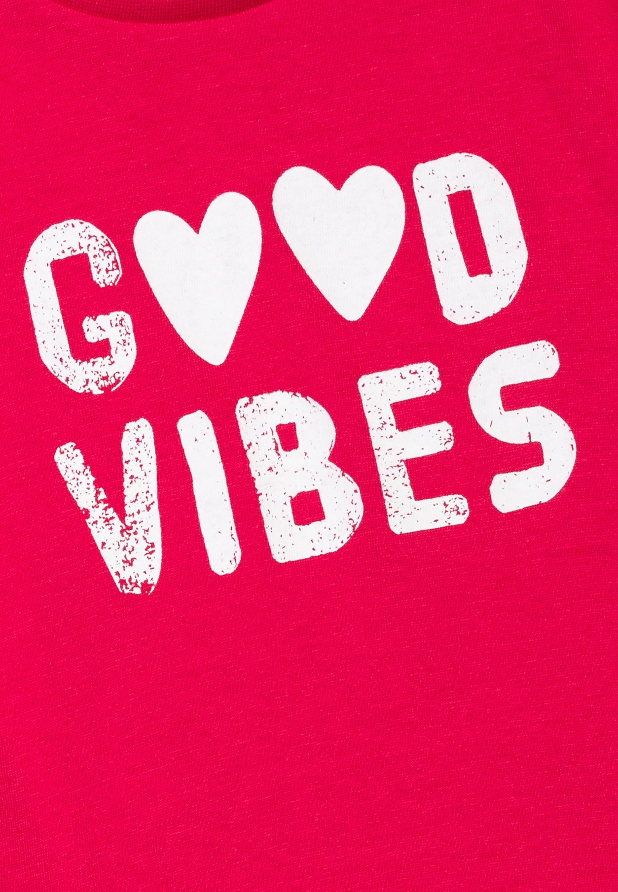 Girls Good Vibes Long Sleeve Pink T-Shirt