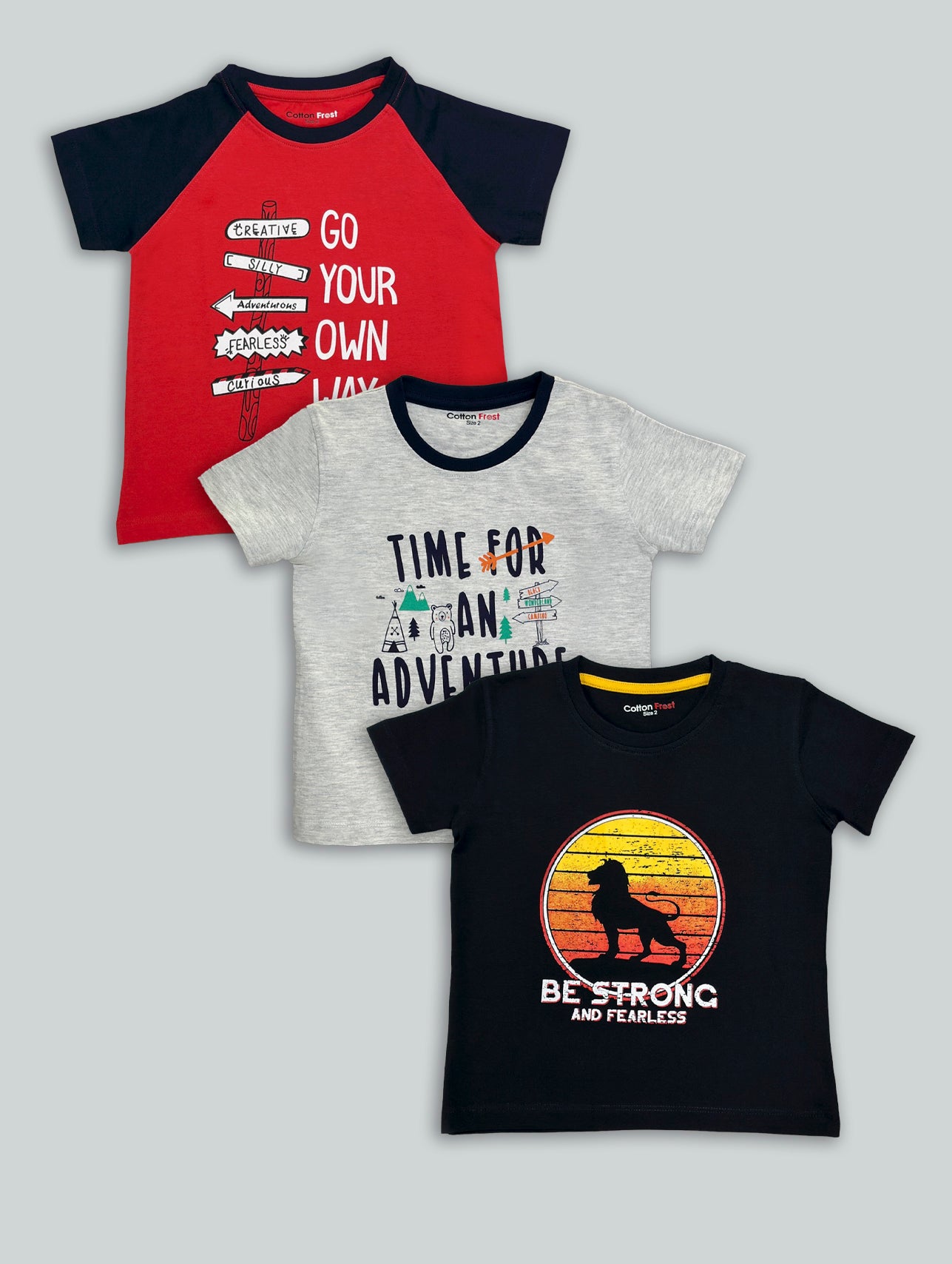 Boys 100% Premium Cotton T-Shirts 3 Pack A (2yrs-8yrs)