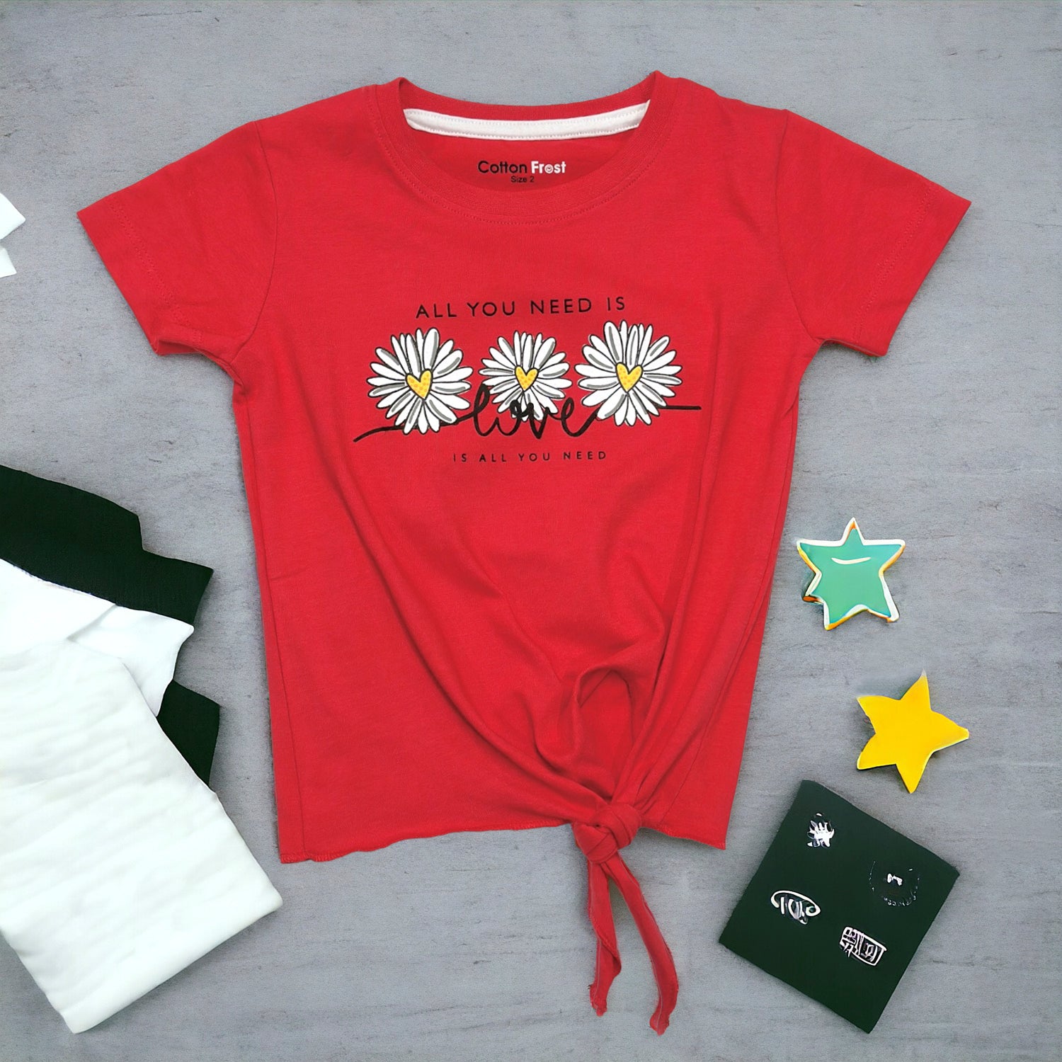 Girls 100% Premium Cotton T-Shirts 5 Pack B (2yrs-8yrs)