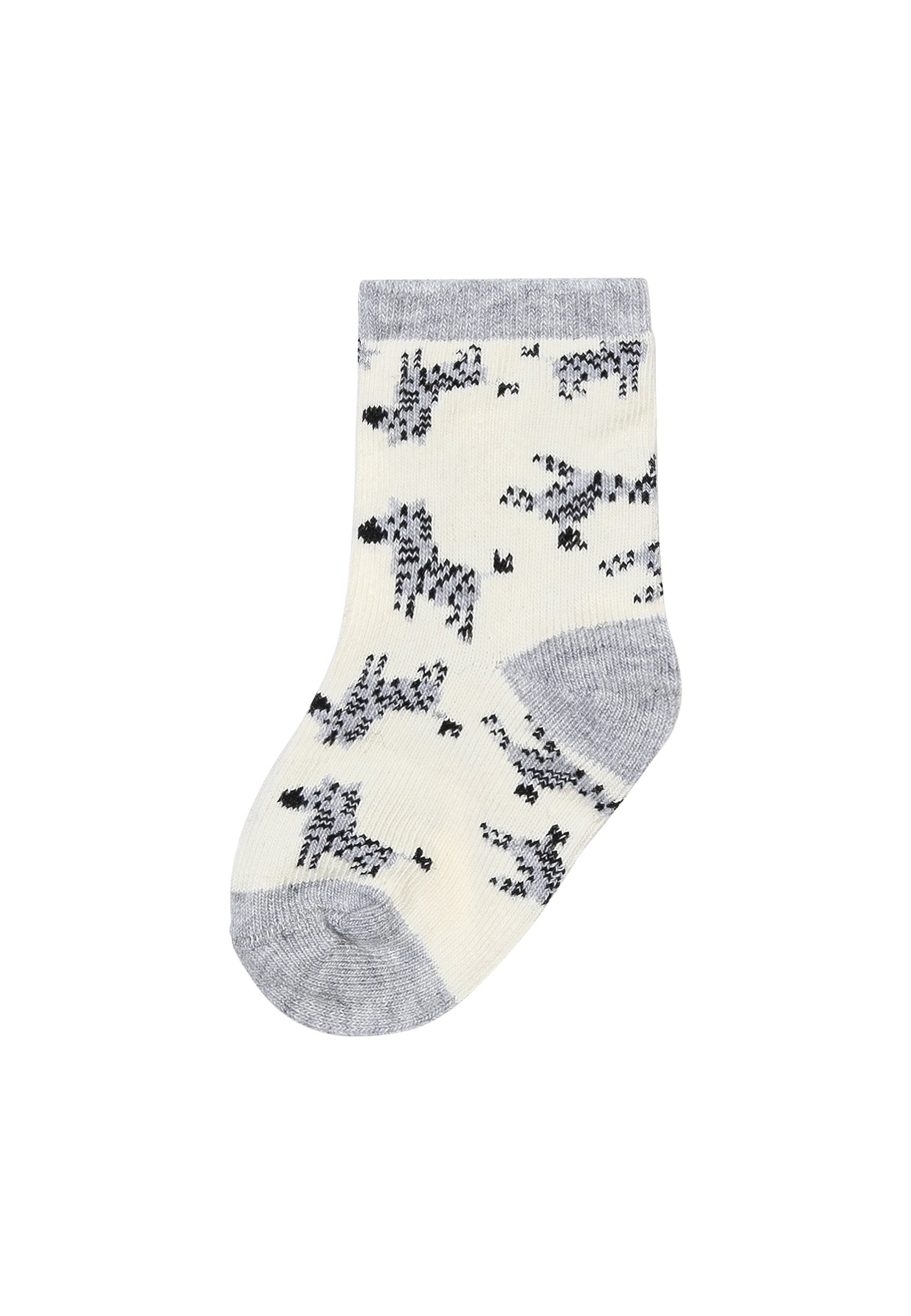 Boys 3 Pack Zebra Knitted Socks