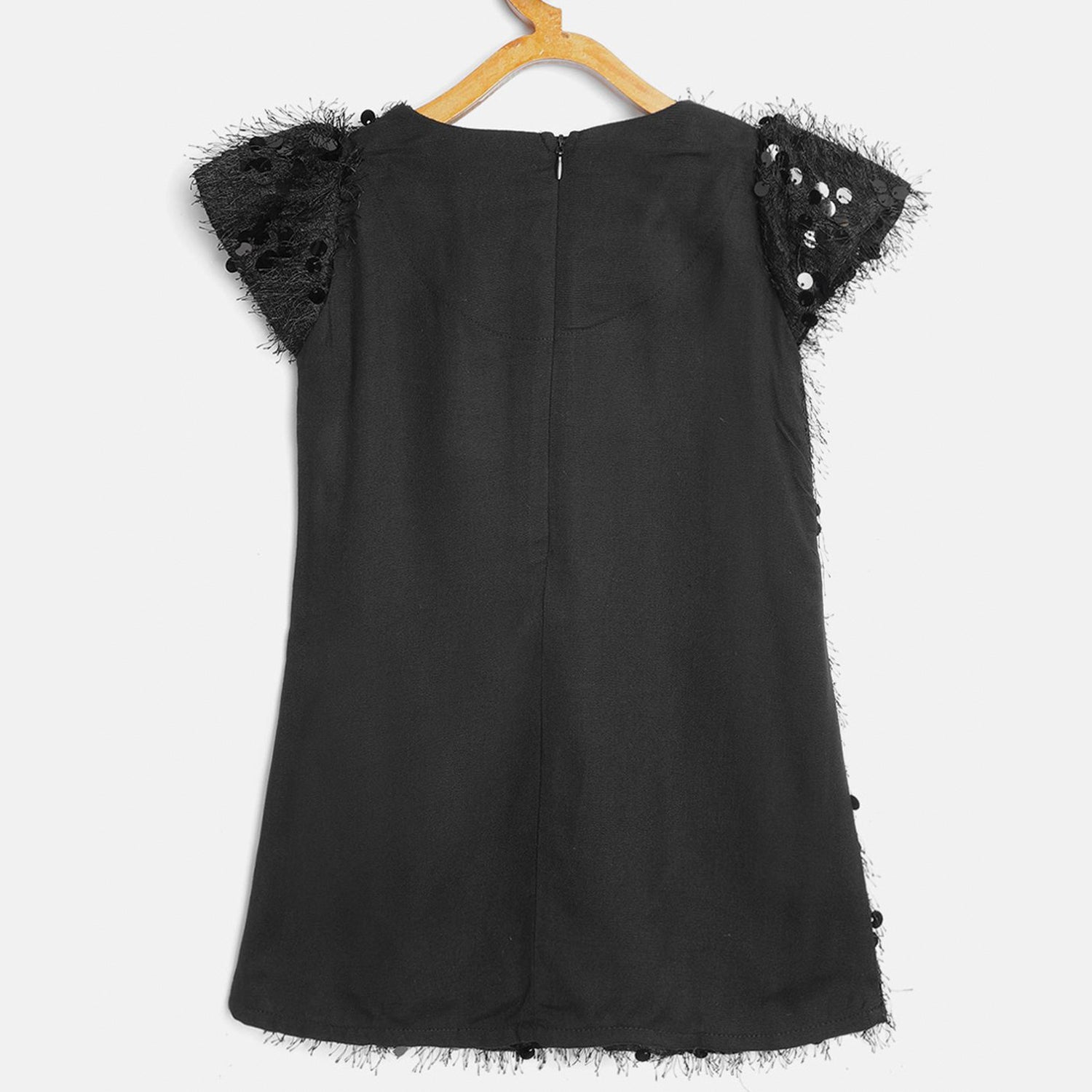 Black Sequinned Fit & Flare Dress