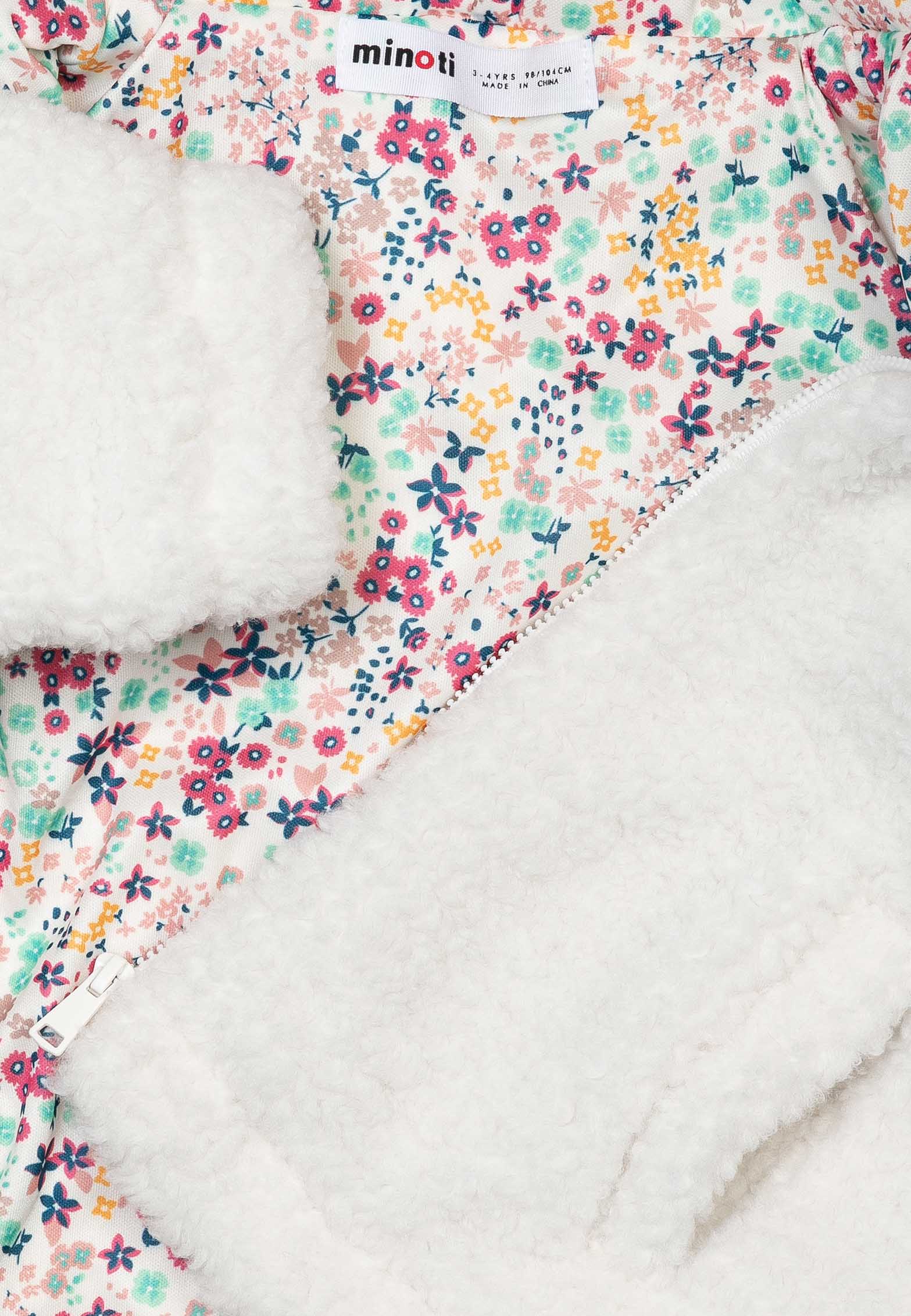 Girls Floral Printed Puffer jacket