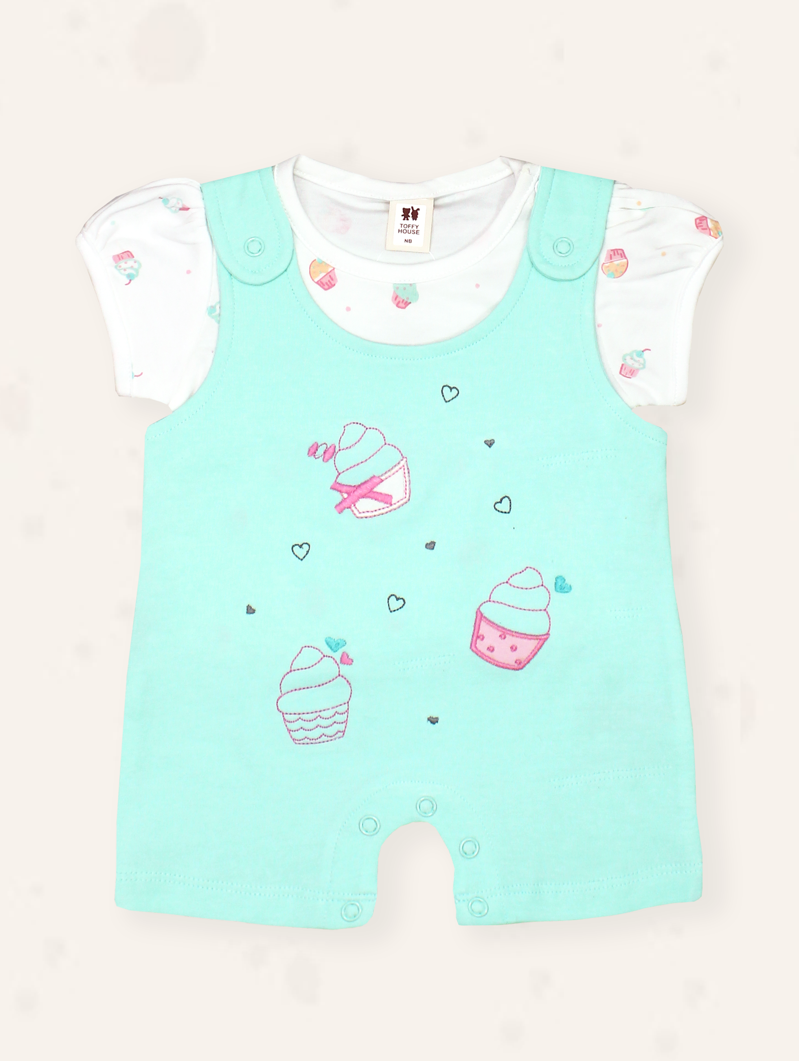 Mint Cupcake Romper Set