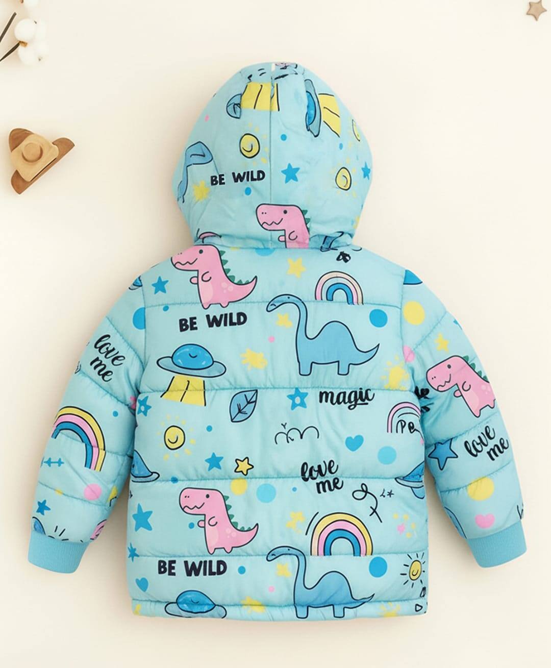 Girls Cartoon Print Puffer Jacket