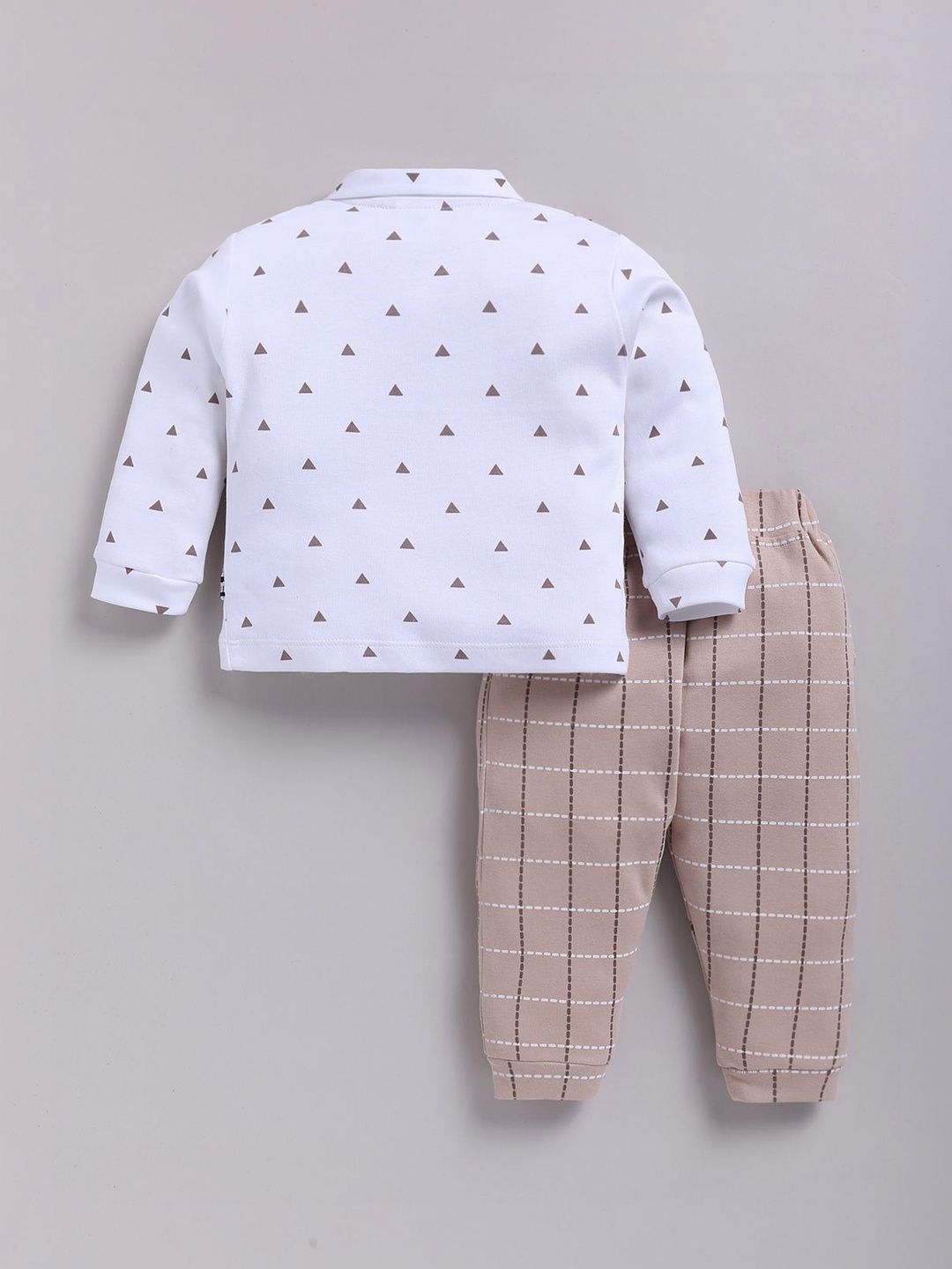Luxury Baby Beige Check Suit Set
