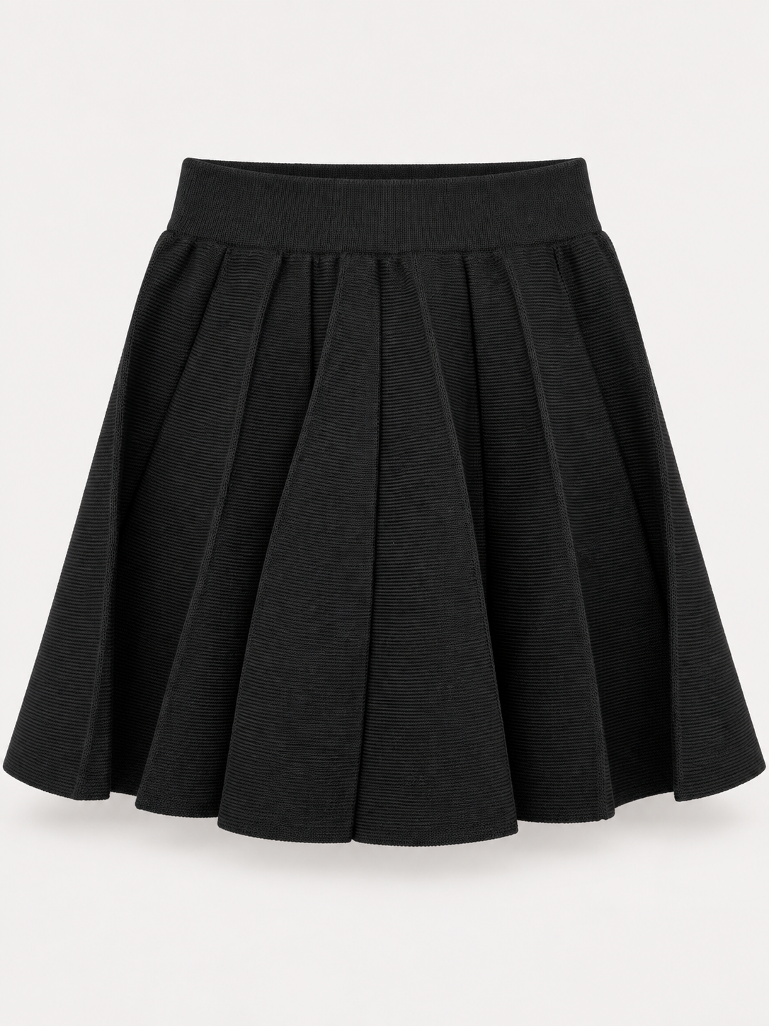 Girls Ivory Embellished Knit Top & Black Pleated Skirt 2-Piece Set