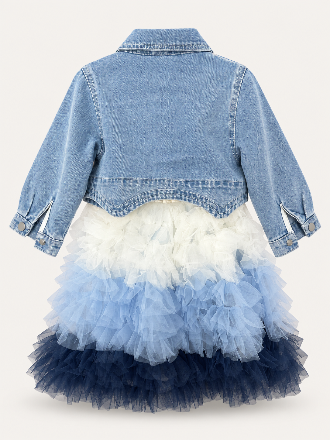 Girls Icy Blue Sequin Tulle Party Dress