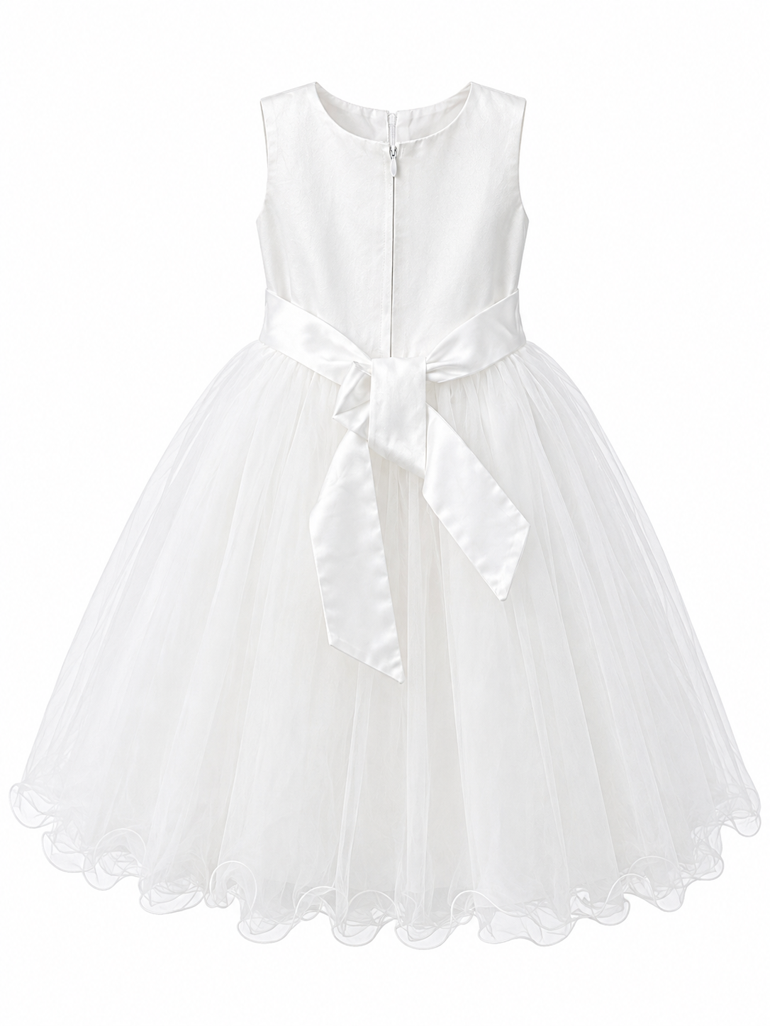 White Embroidered Princess Party Dress for Girls