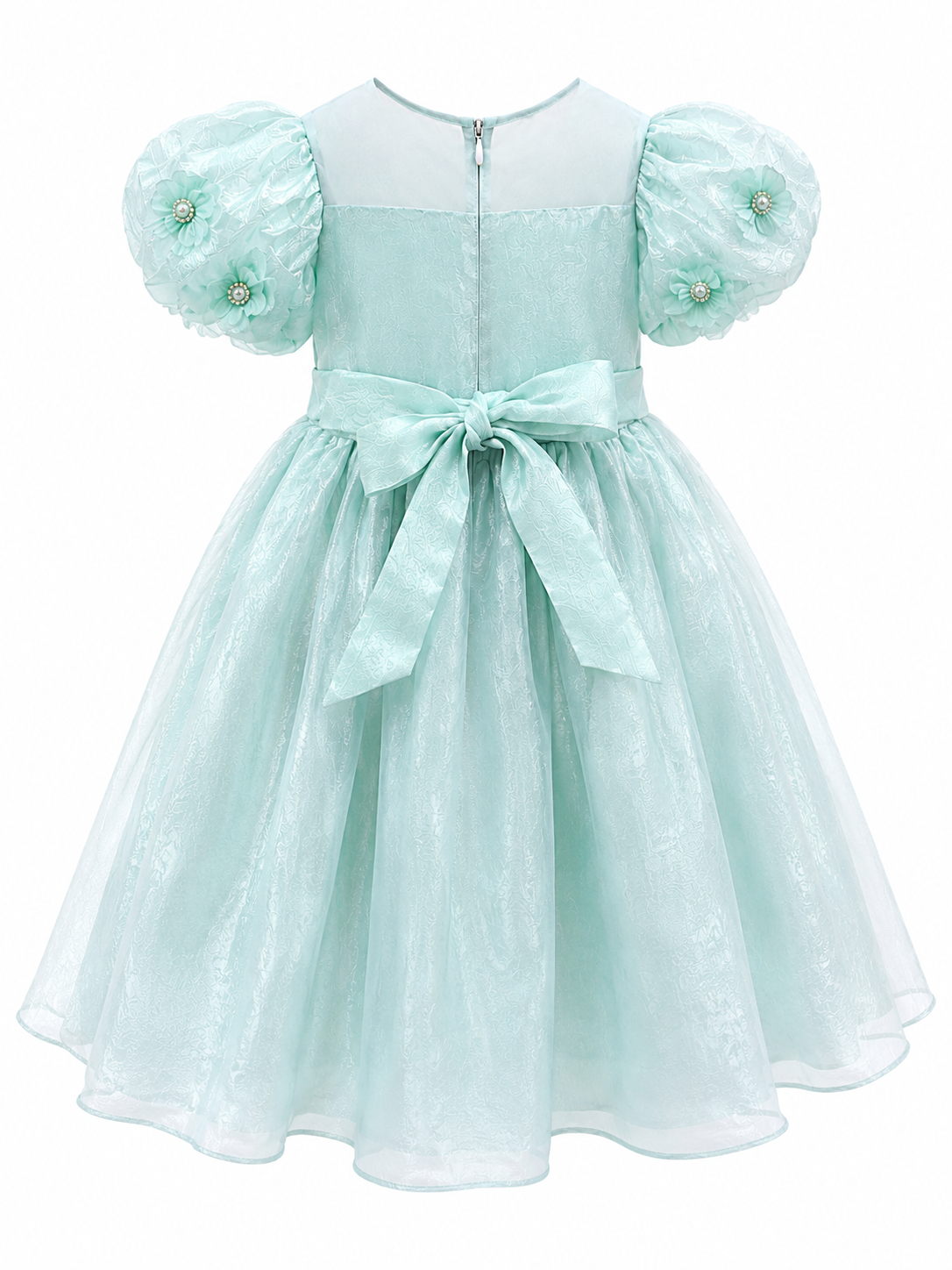 Mint Green Pearl Party Dress for Girls