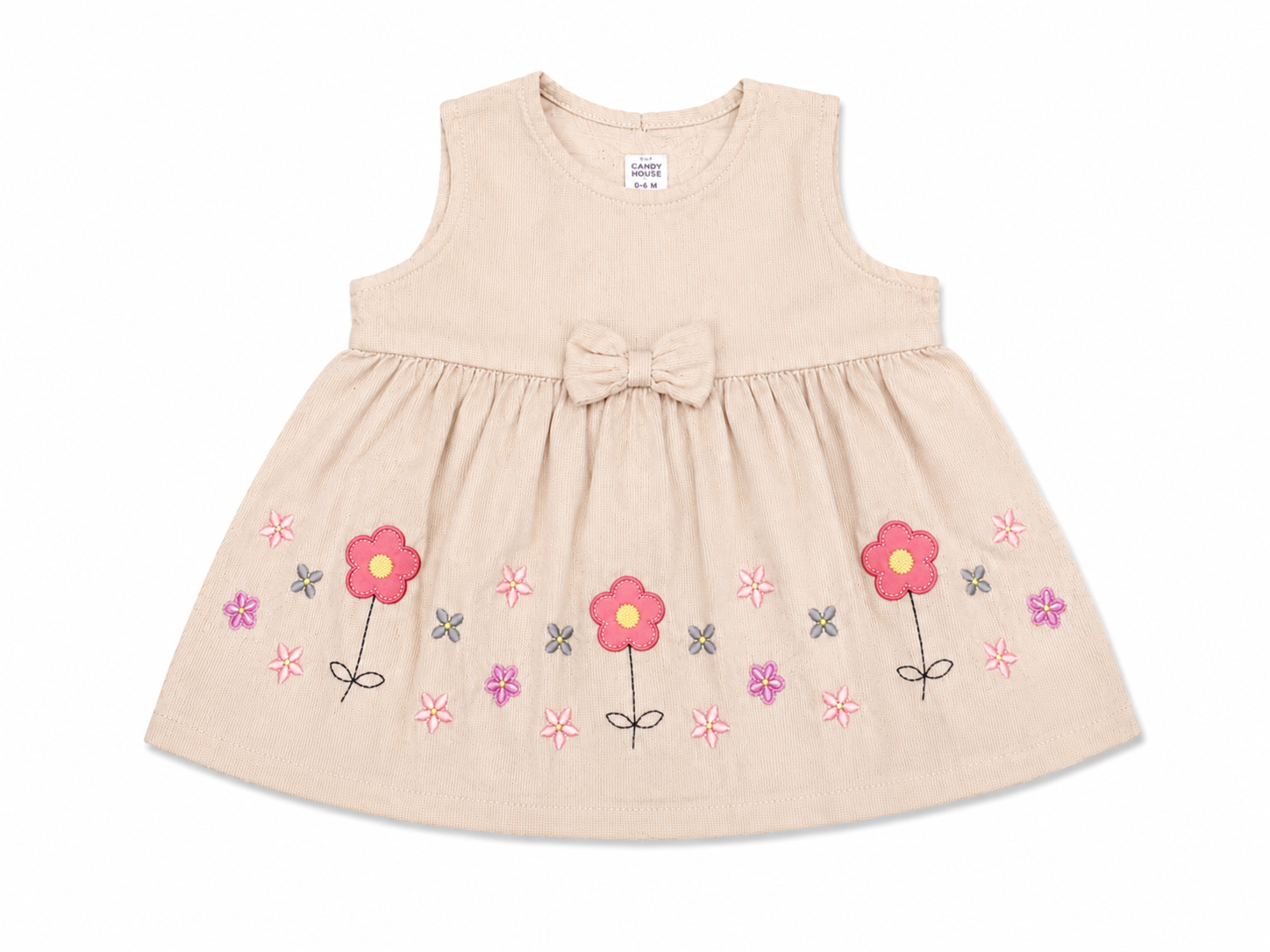 Little B by EDM Baby Girls Floral Dress & Long Sleeve Printed Top Set – Peach