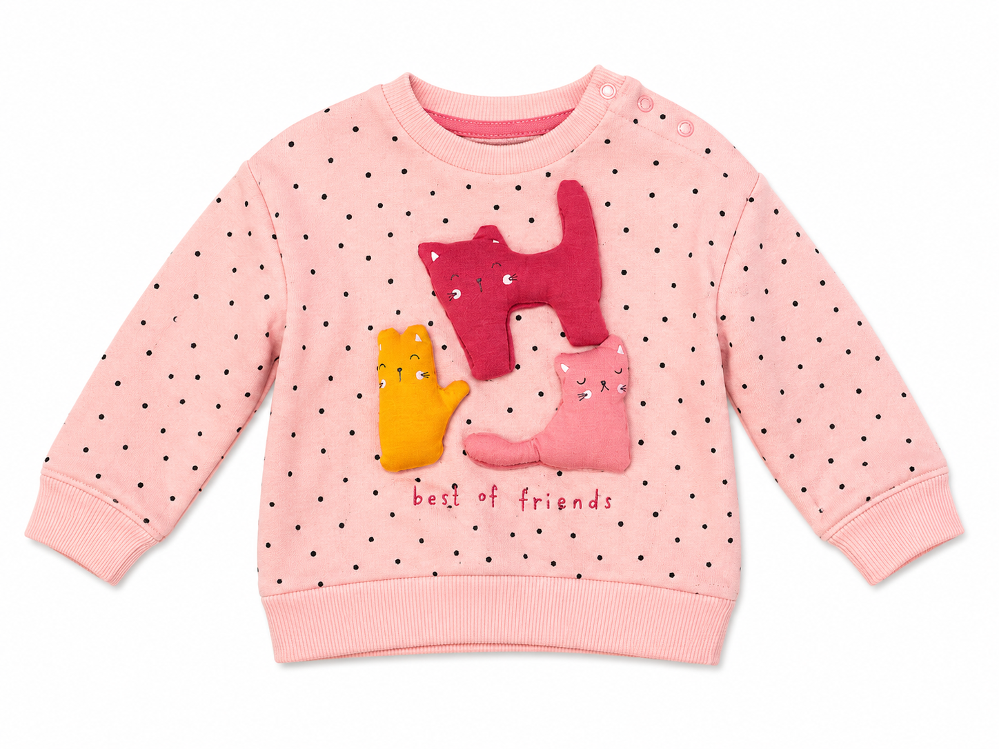 Mothercare Girls Cat Appliqué Sweatshirt – Pink