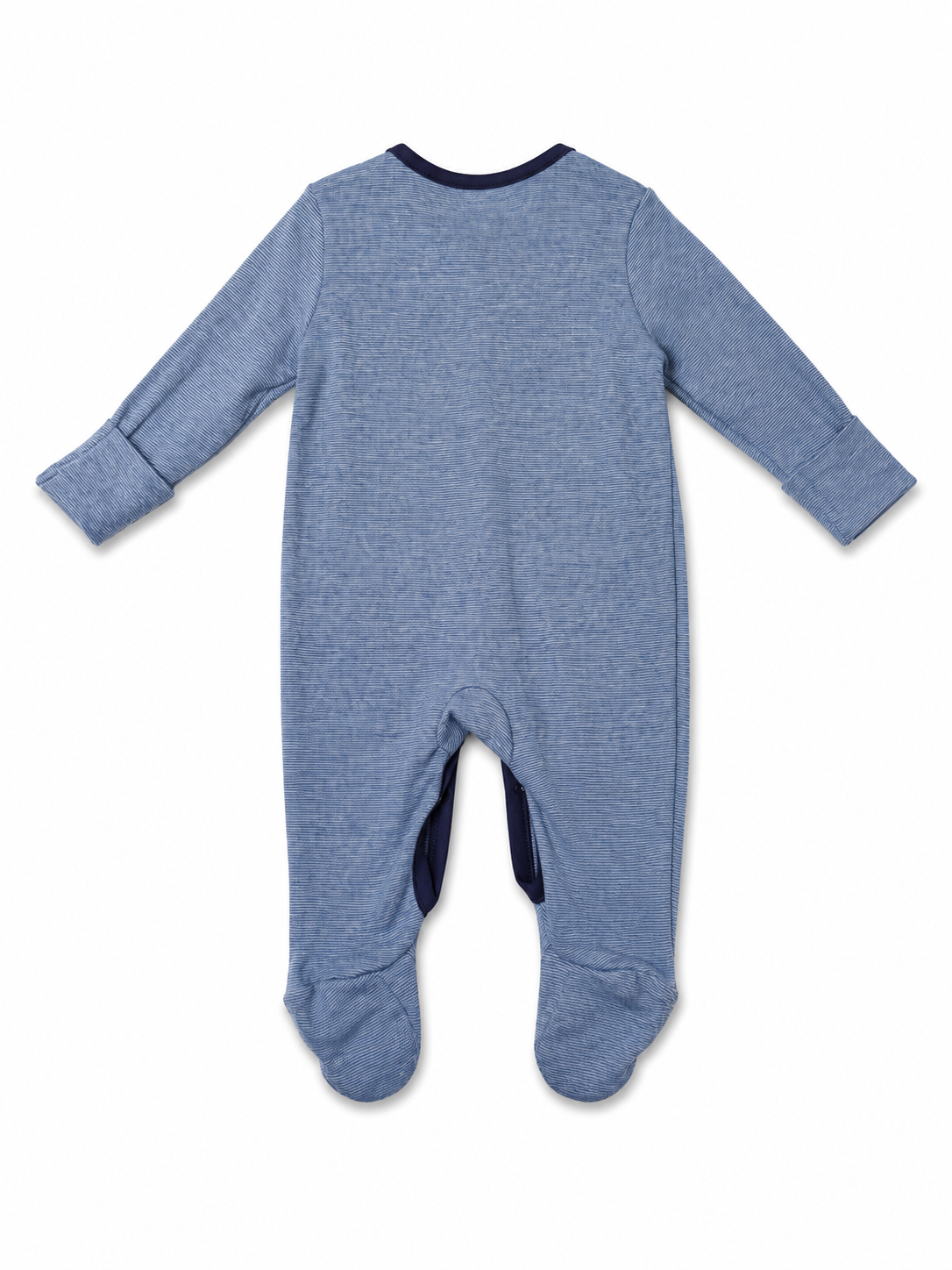 Mothercare 3-Pack Baby Boys Dinosaur Sleepsuits – Blue & Stripe