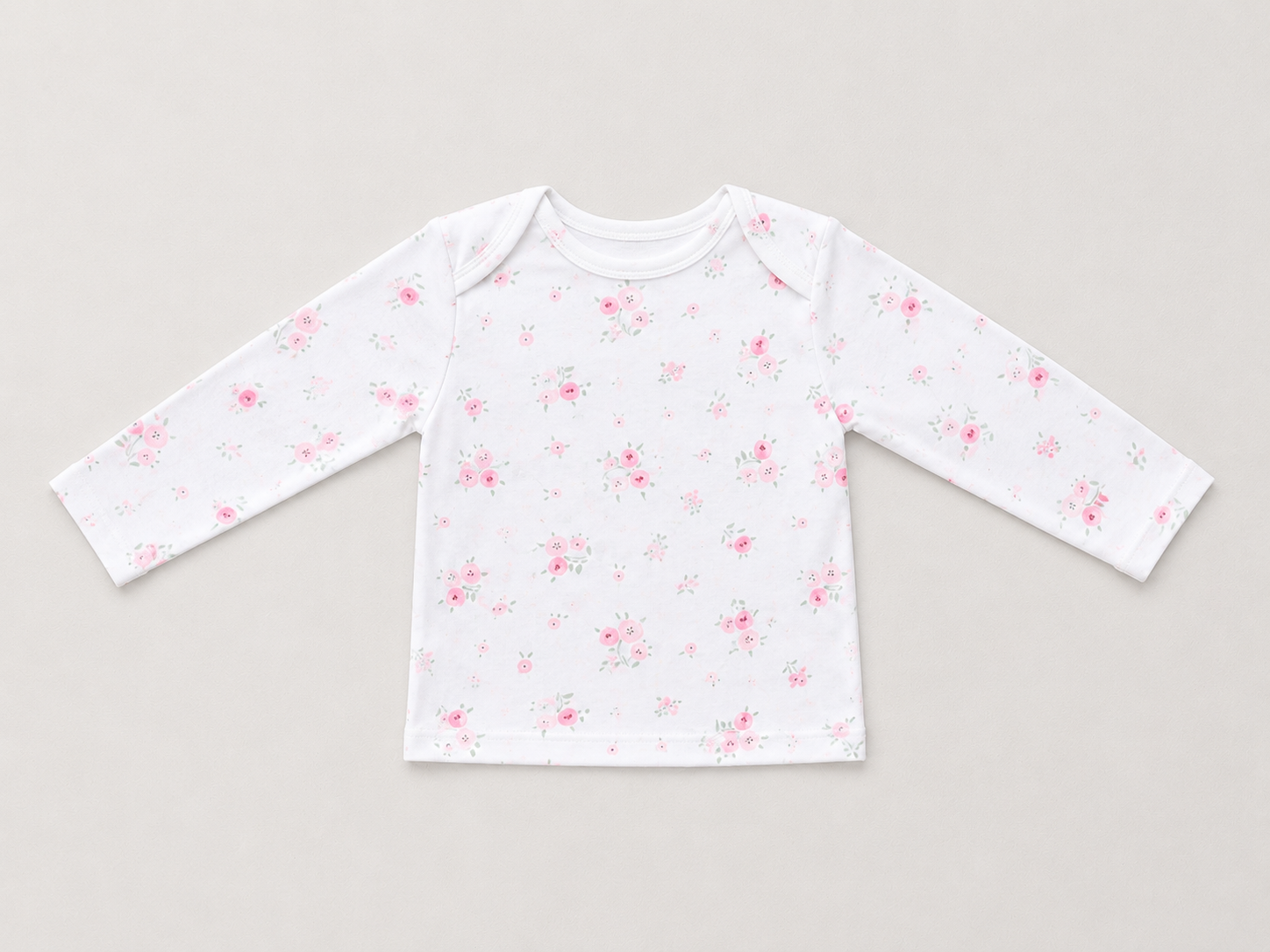 Baby Girls Embroidered Denim Pinafore Dress & Floral Long Sleeve Top Set