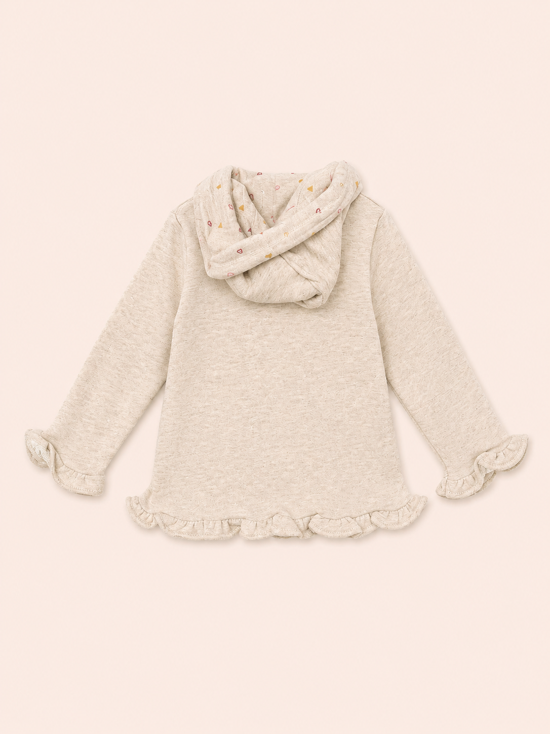 Mothercare Baby Girls Frill Zip Hoodie – Oatmeal Beige