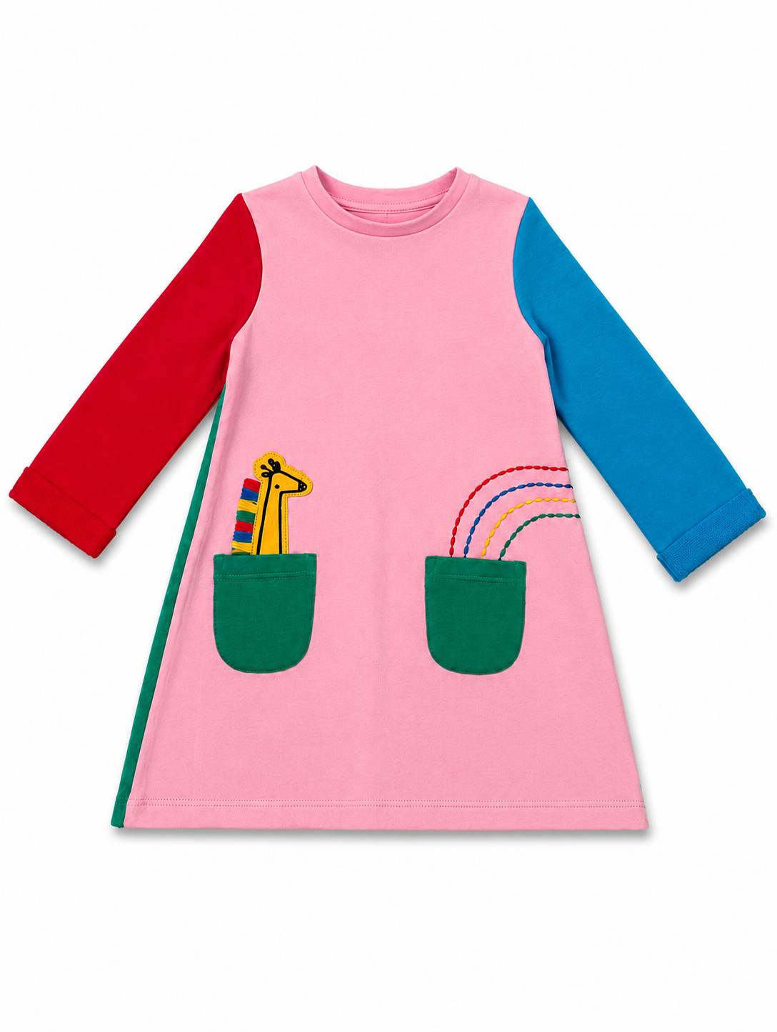 Mothercare Girls Colourblock Pocket Dress – Pink
