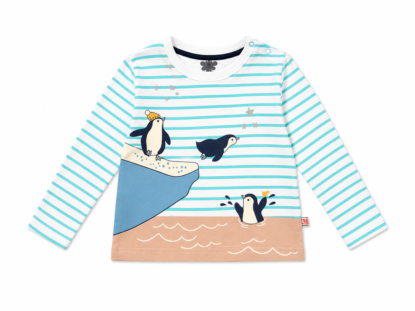 Penguin Print Baby Long Sleeve Top & Pants Set 2