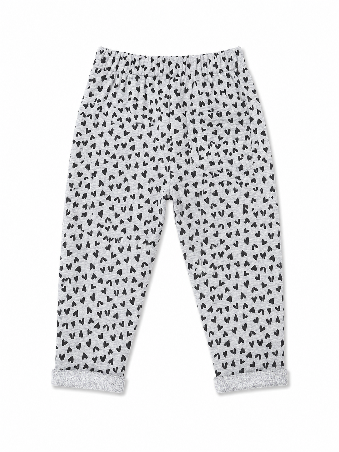 Mothercare Girls Heart Print Cotton Pants – Grey