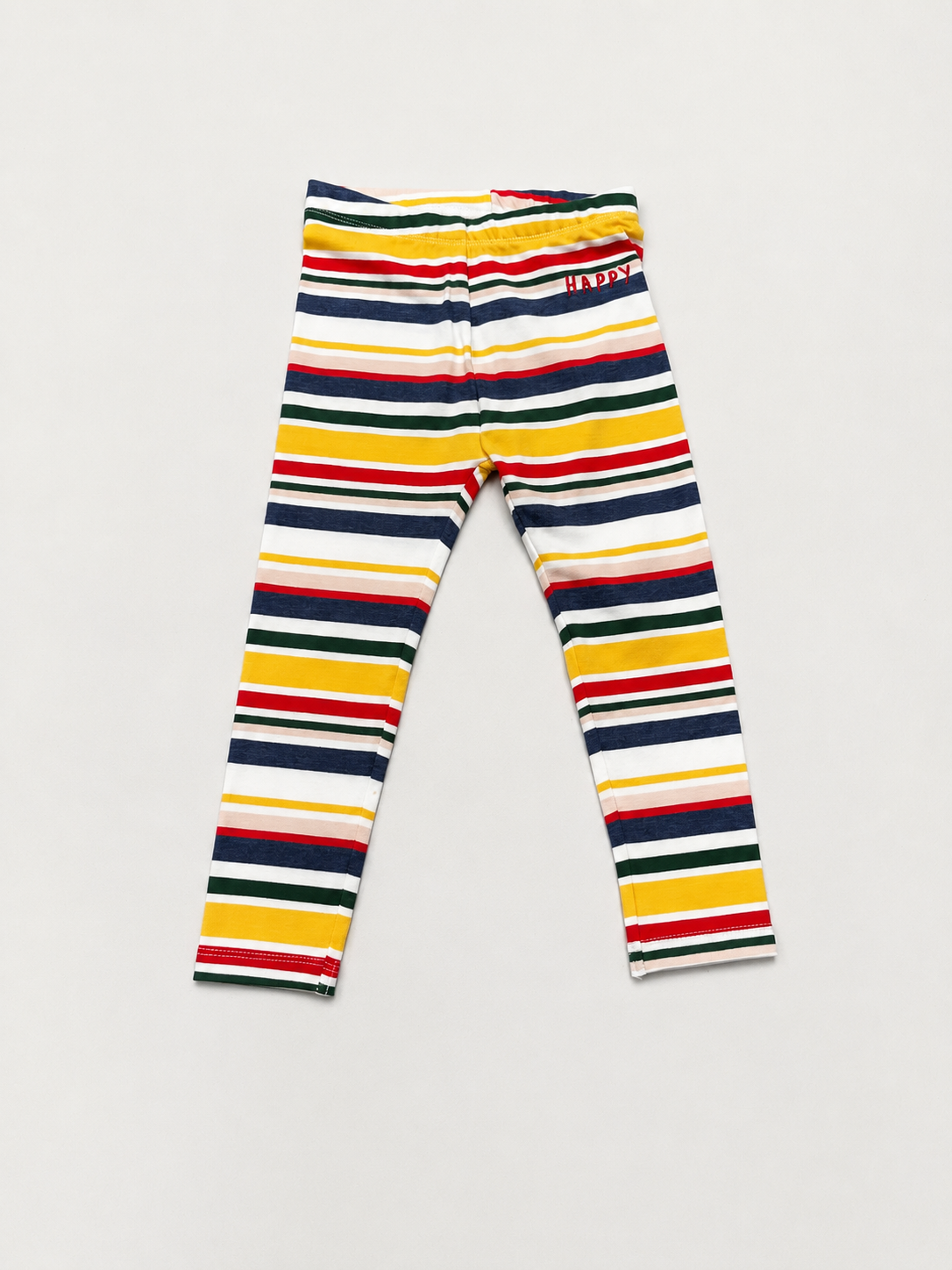 Mothercare 3-Pack Girls Cotton Leggings – Stripe, Yellow & Red