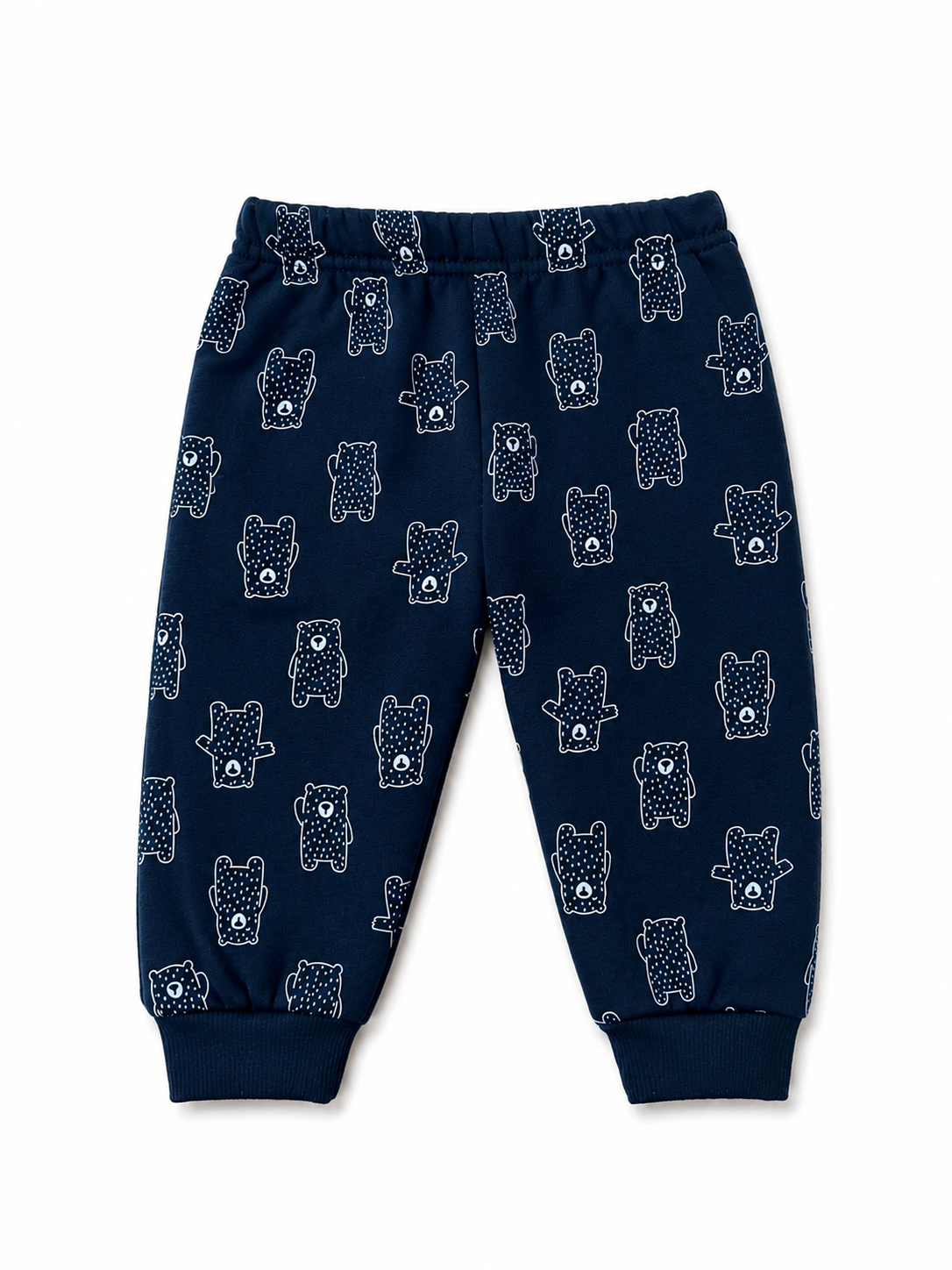 Navy Bear Print Baby Sweatshirt & Jogger Set