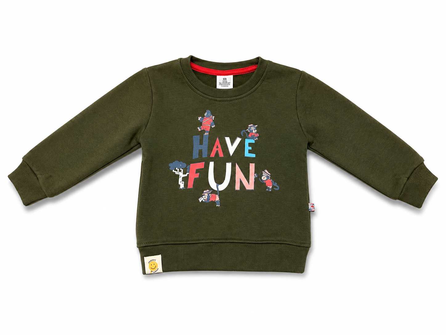 Olive Have Fun Baby Sweatshirt & Printed Jogger Set