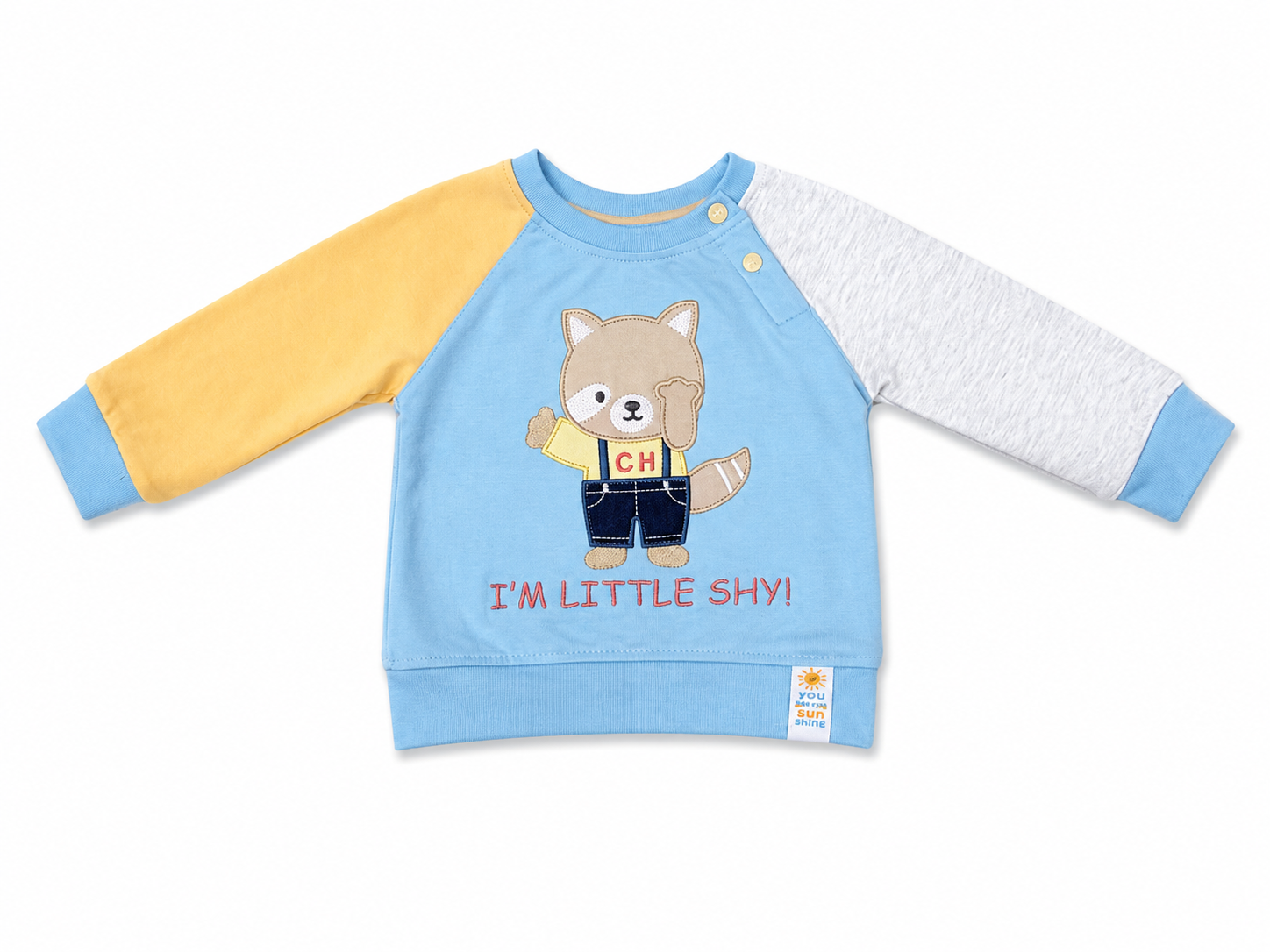 Blue Little Shy Baby Sweatshirt & Denim Cargo Pants Set