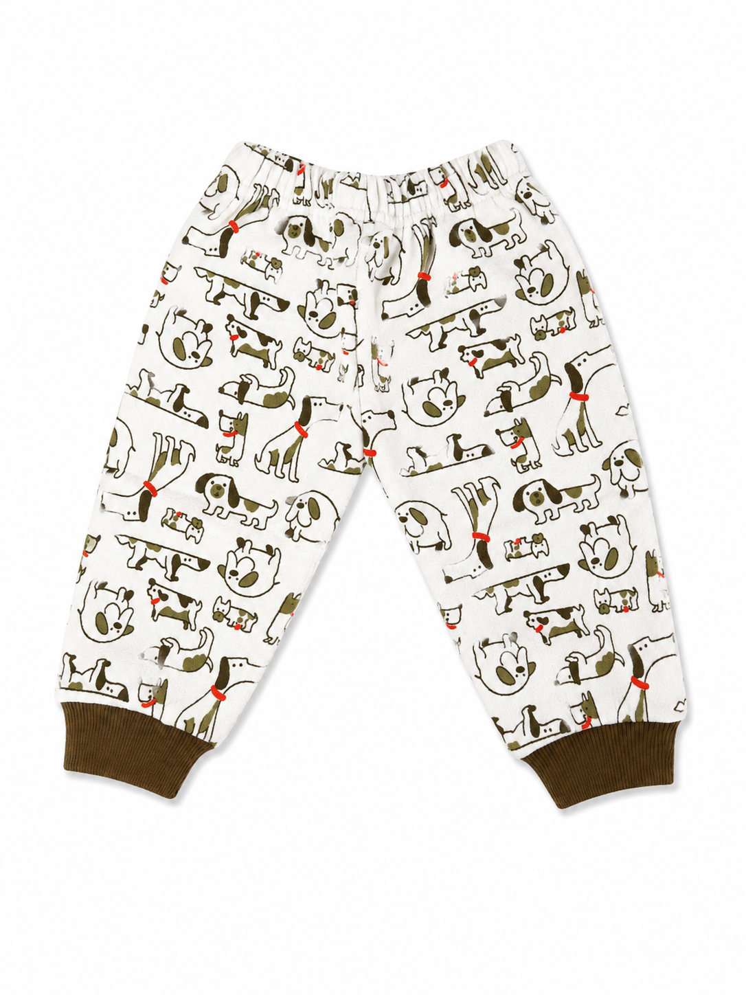 Brown Puppy Print Baby Sweatshirt & Jogger Set