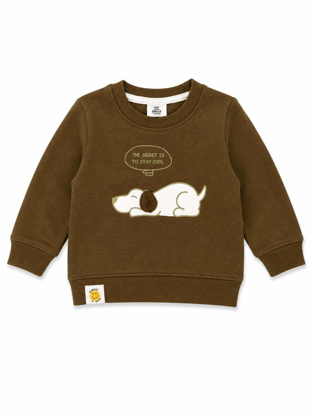 Brown Puppy Print Baby Sweatshirt & Jogger Set