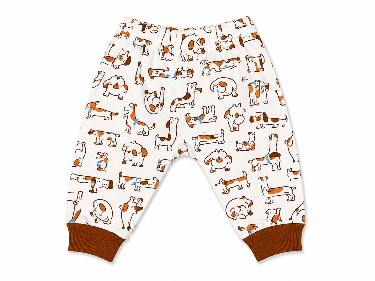 Light Brown Puppy Baby Sweatshirt & Printed Jogger Set