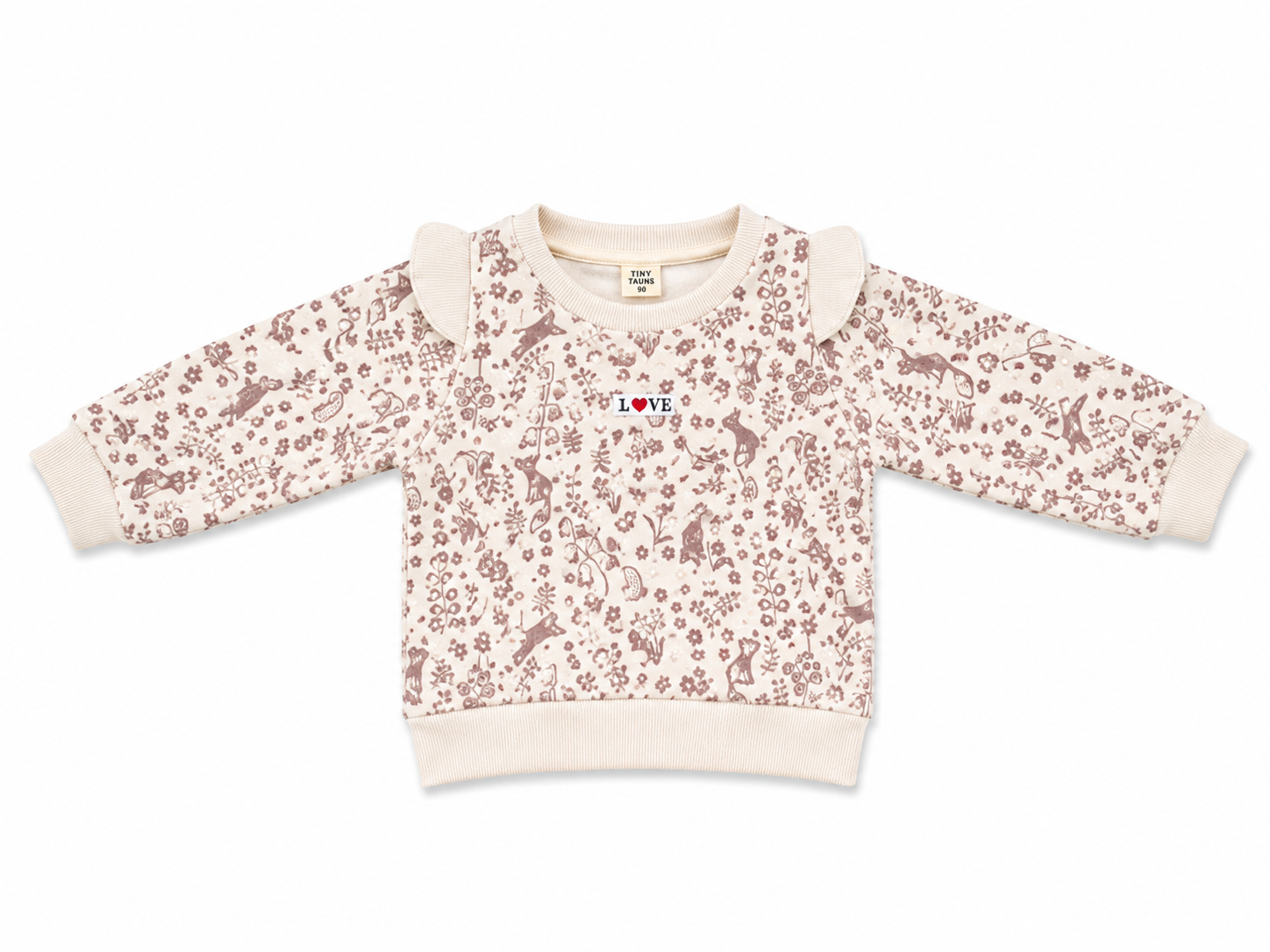 Beige Woodland Print Baby Sweatshirt & Jogger Set