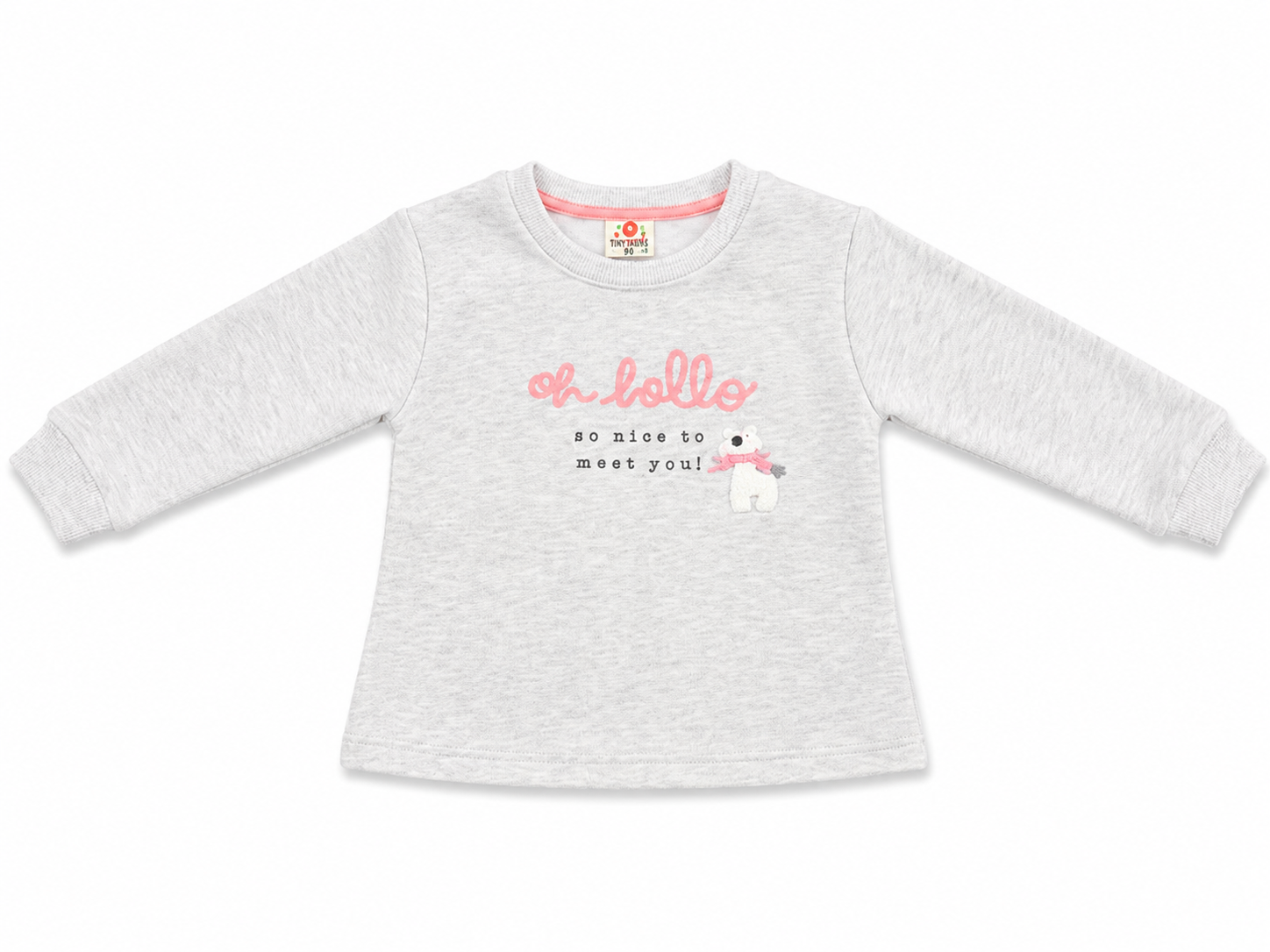 Grey Oh Hello Baby Sweatshirt & Pink Jogger Set