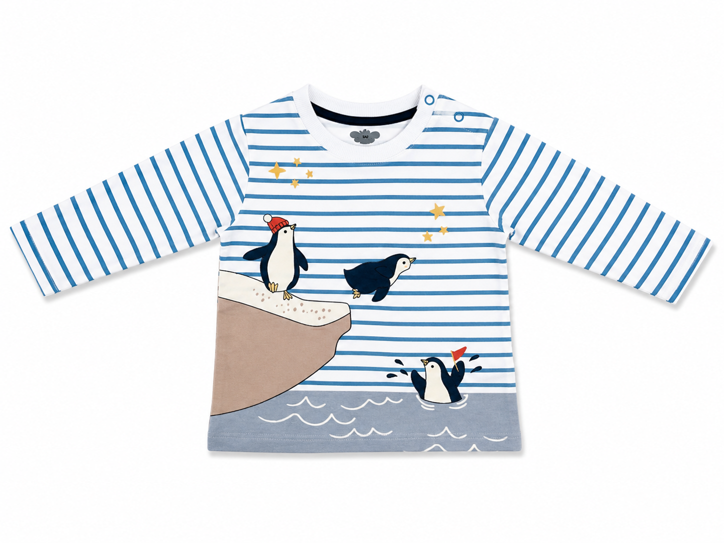 Penguin Print Baby Long Sleeve Top & Pants Set