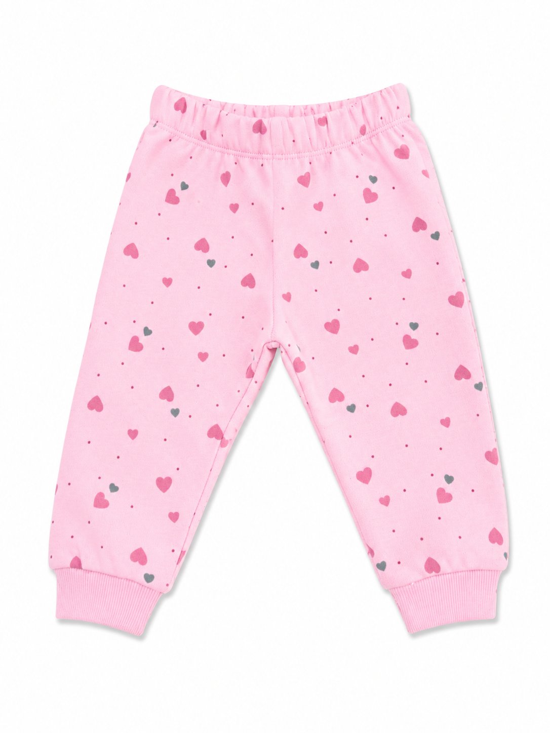 Pink Family Time Baby Sweatshirt & Heart Print Jogger Set