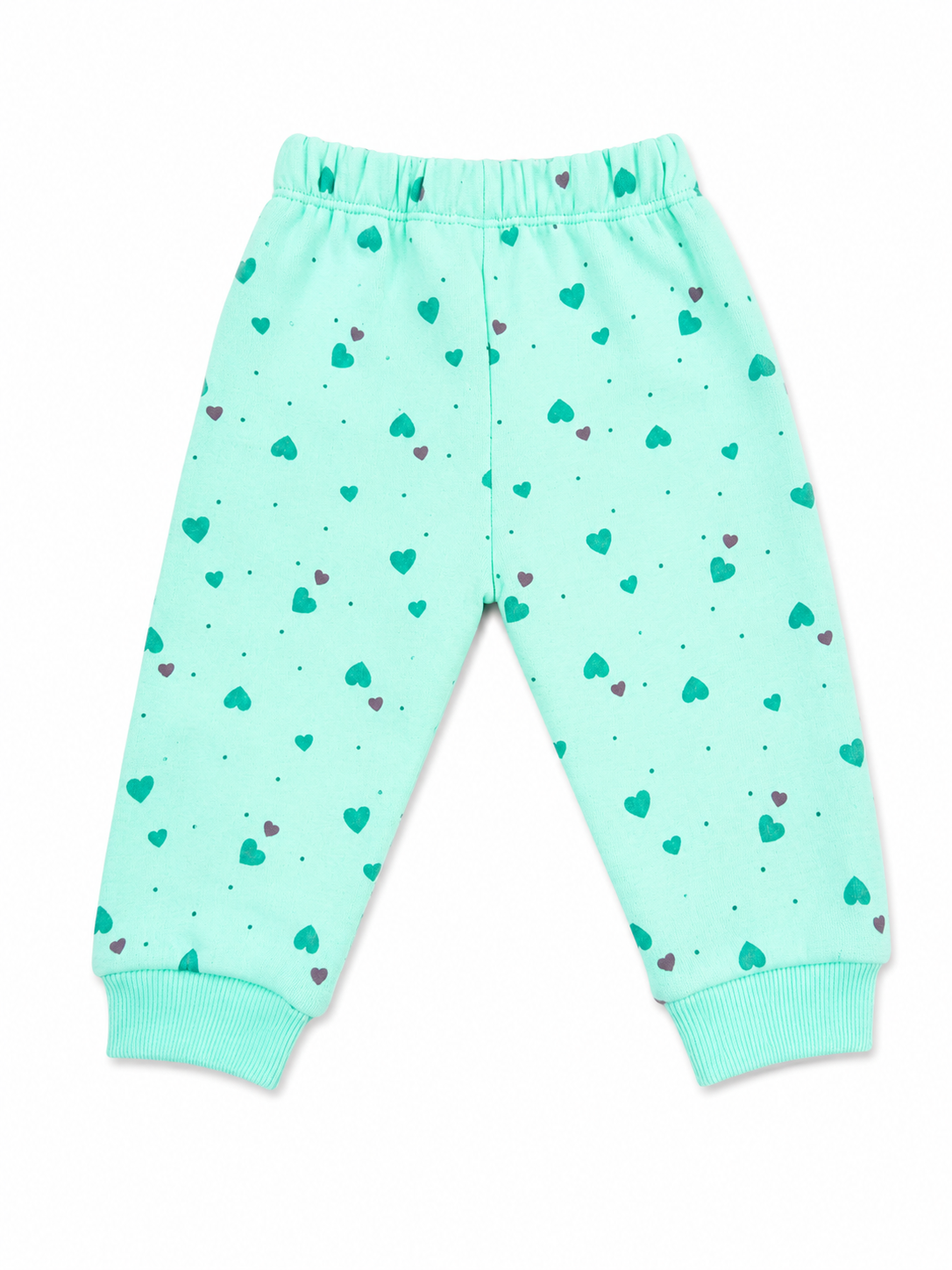 Mint Family Time Baby Sweatshirt & Heart Print Jogger Set