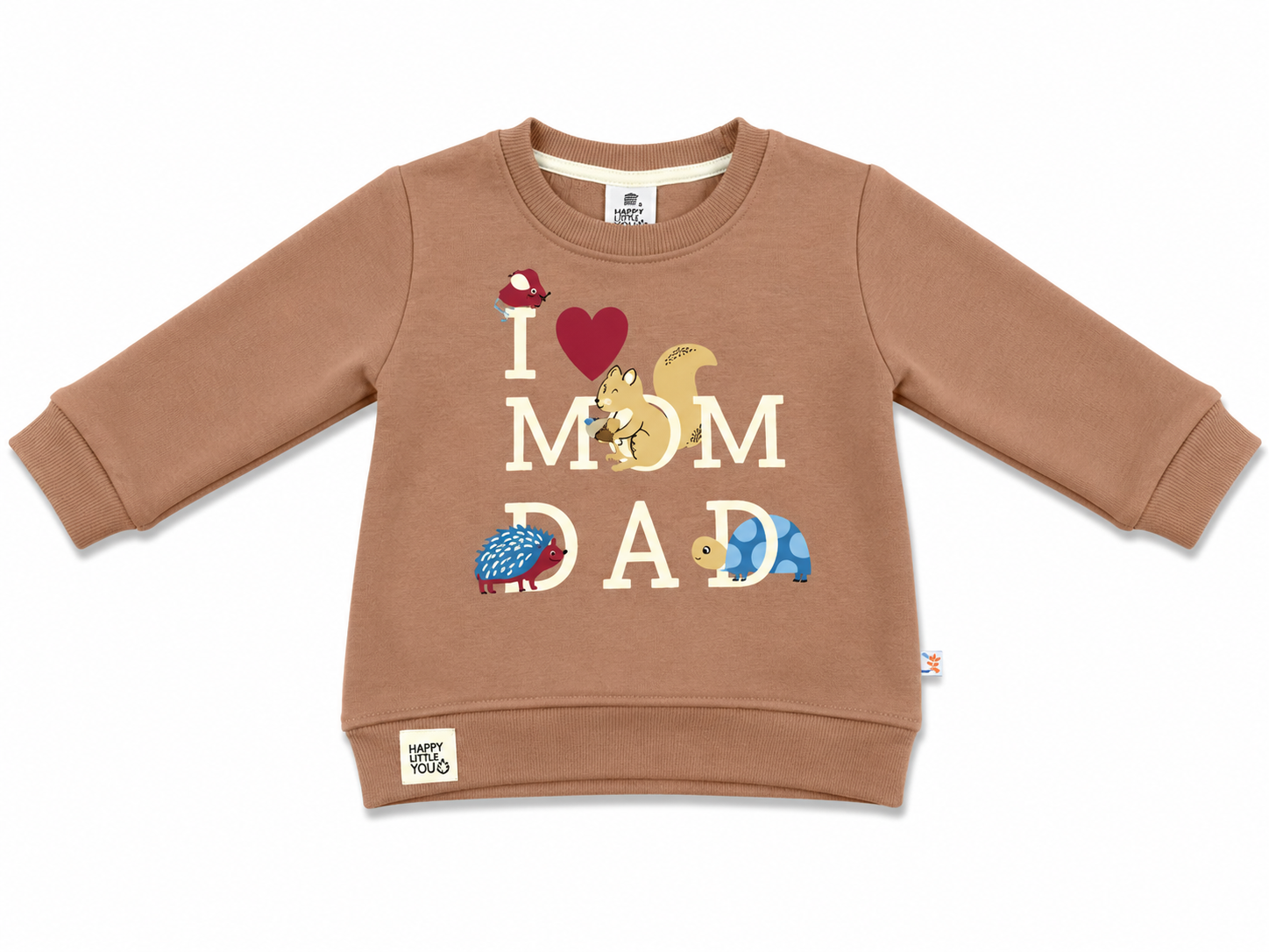 Brown I Love Mom & Dad Baby Sweatshirt & Star Jogger Set