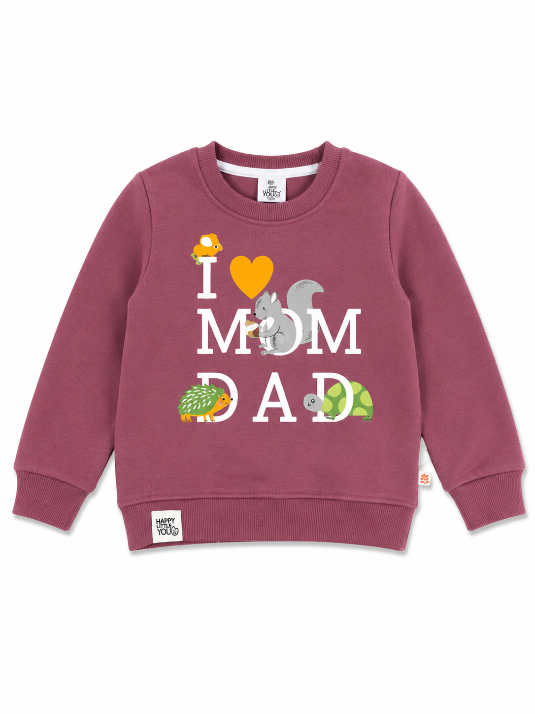 Plum I Love Mom & Dad Baby Sweatshirt & Star Print Jogger Set