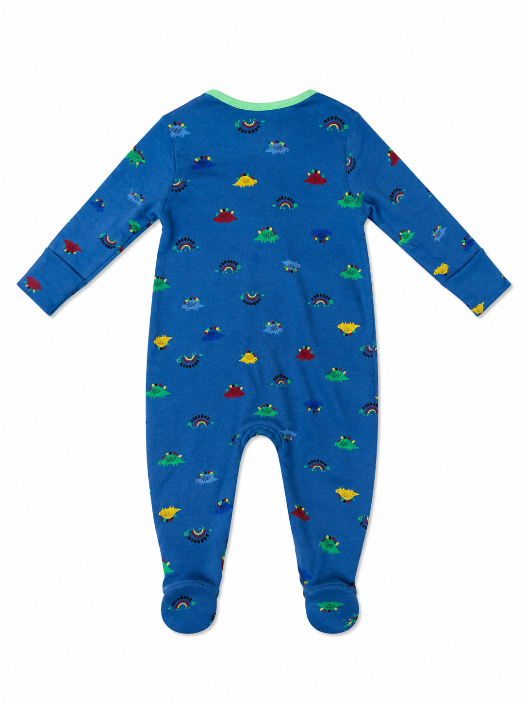 Mothercare 3-Pack Baby Boys Dinosaur Sleepsuits – Blue & Stripe