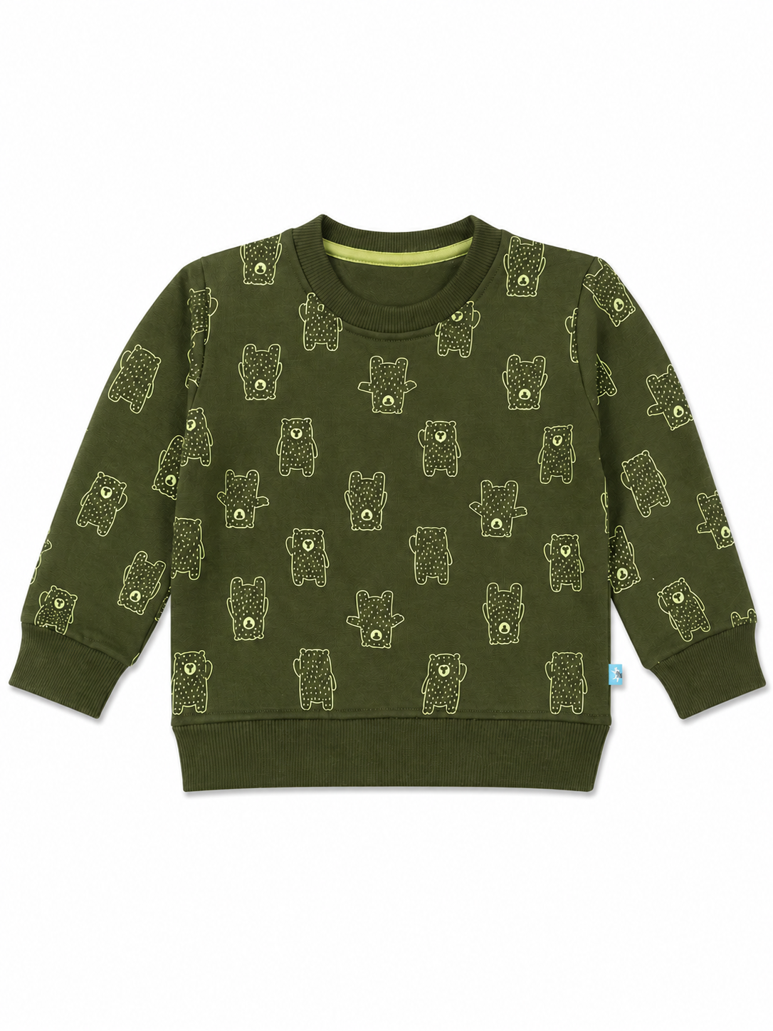 Olive Bear Print Baby Sweatshirt & Jogger Set