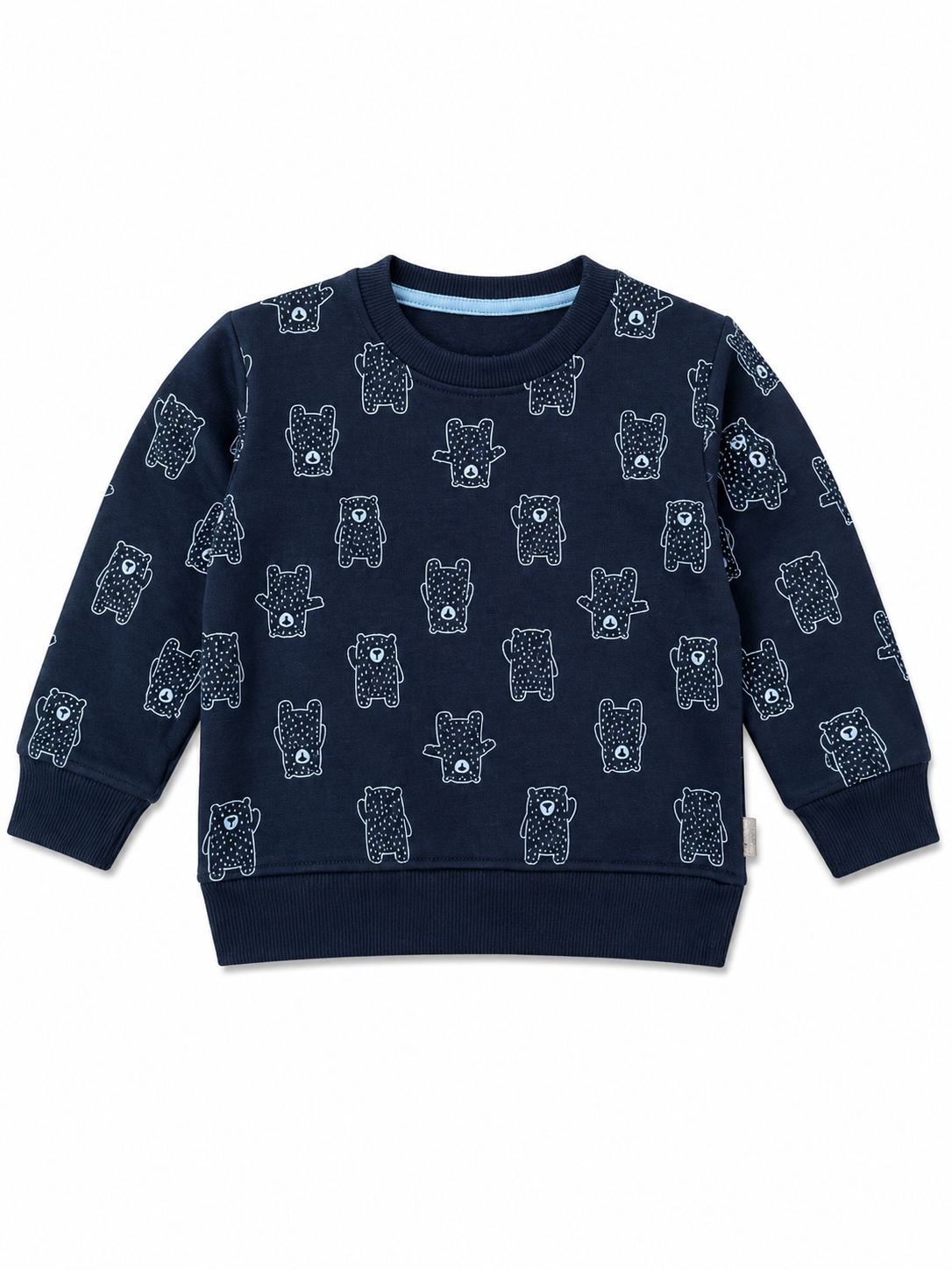Navy Bear Print Baby Sweatshirt & Jogger Set