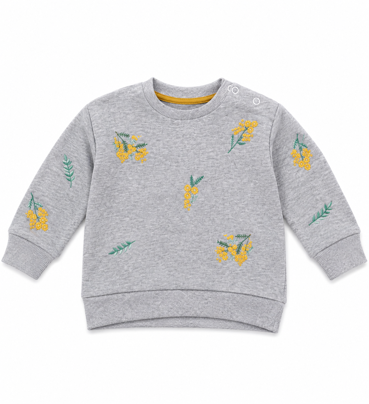 Mothercare Baby Girls Floral Embroidered Sweatshirt – Grey Marl