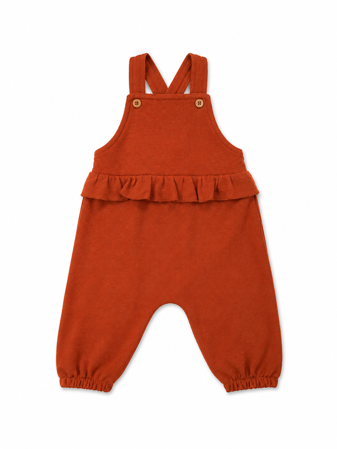 Baby Romper & Soft Dungaree Set – Rust Orange