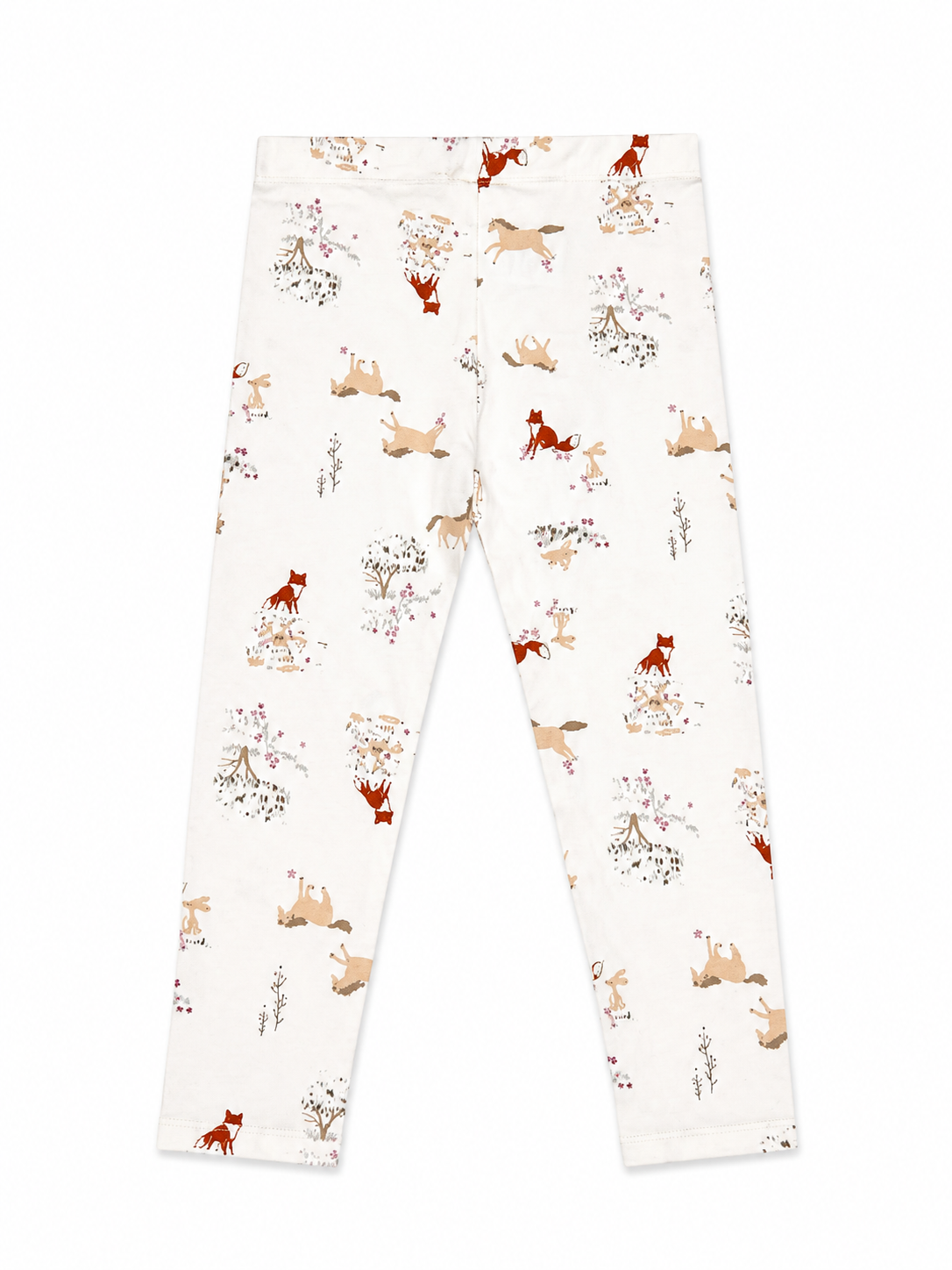 Mothercare 3-Pack Girls Cotton Leggings – Burgundy, Oatmeal & Woodland Print