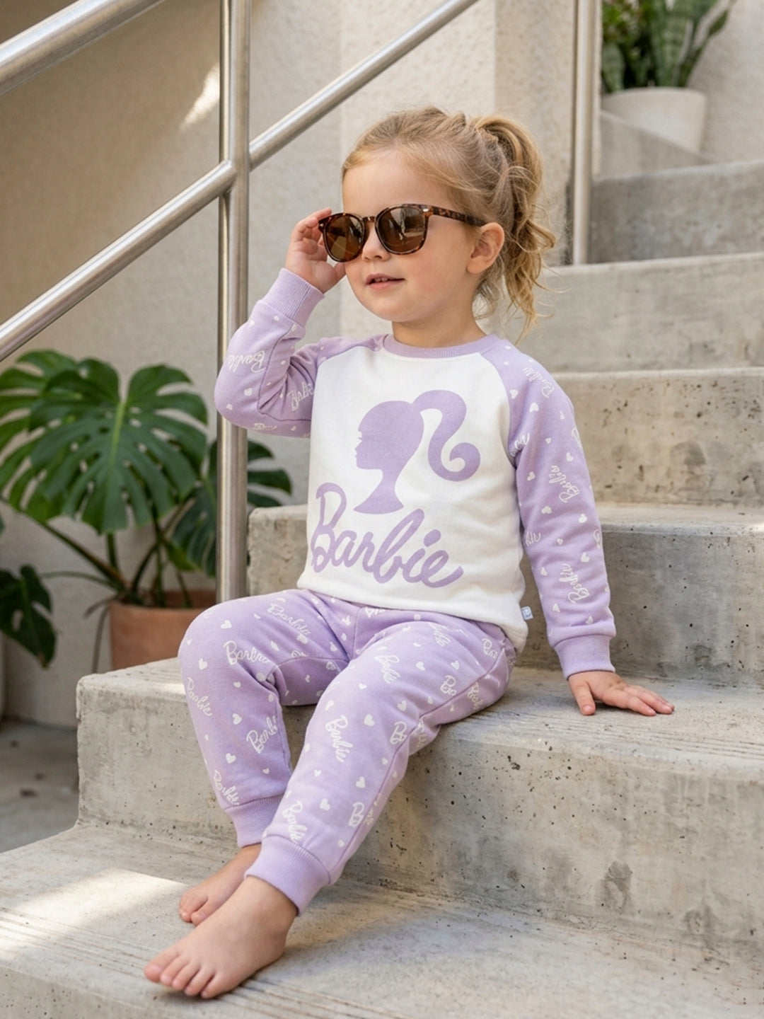 Barbie Lavender Kids Fleece Set