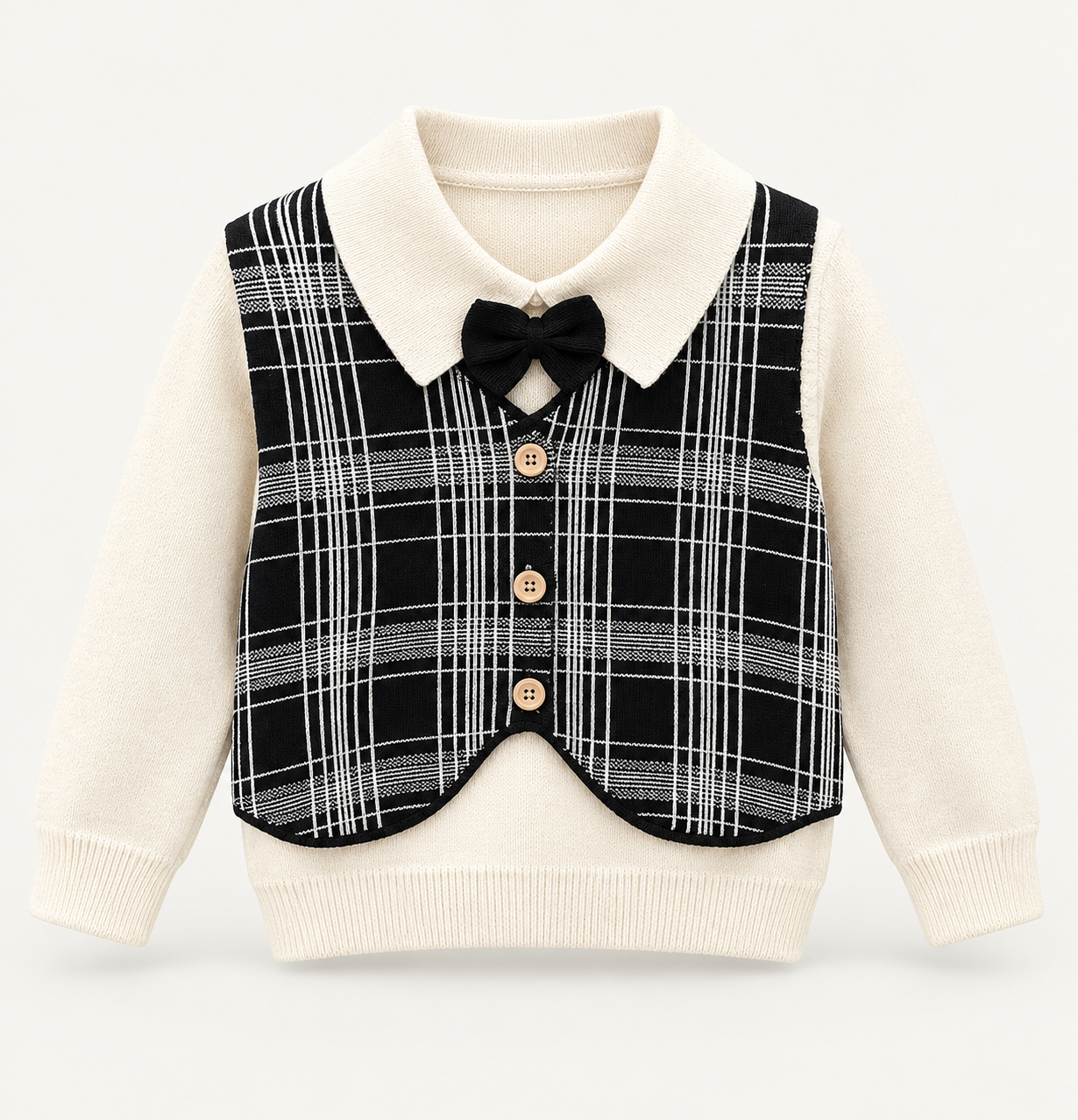 Kids Plaid Collared Top & Pants 2-Piece Set