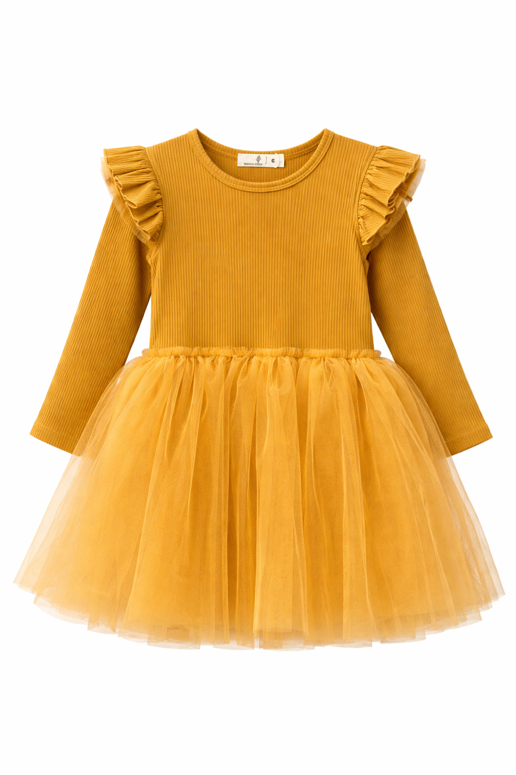 Elegant Mustard Tulle Dress