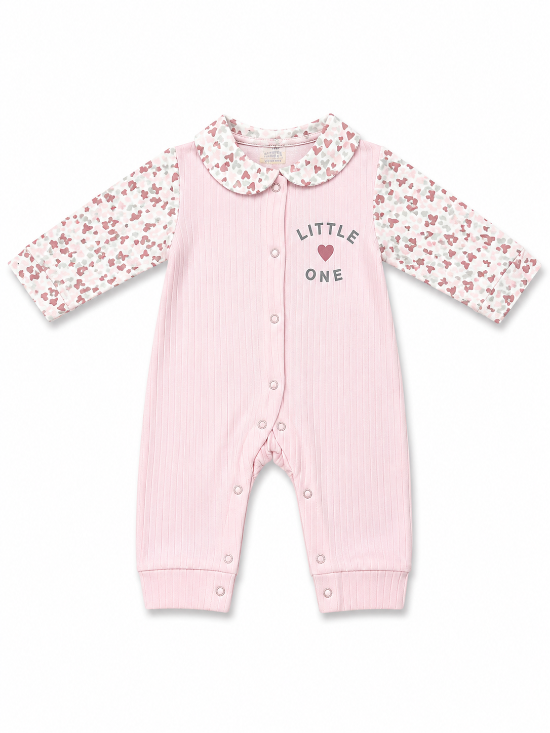 Pink Ribbed Little One Baby Rompe